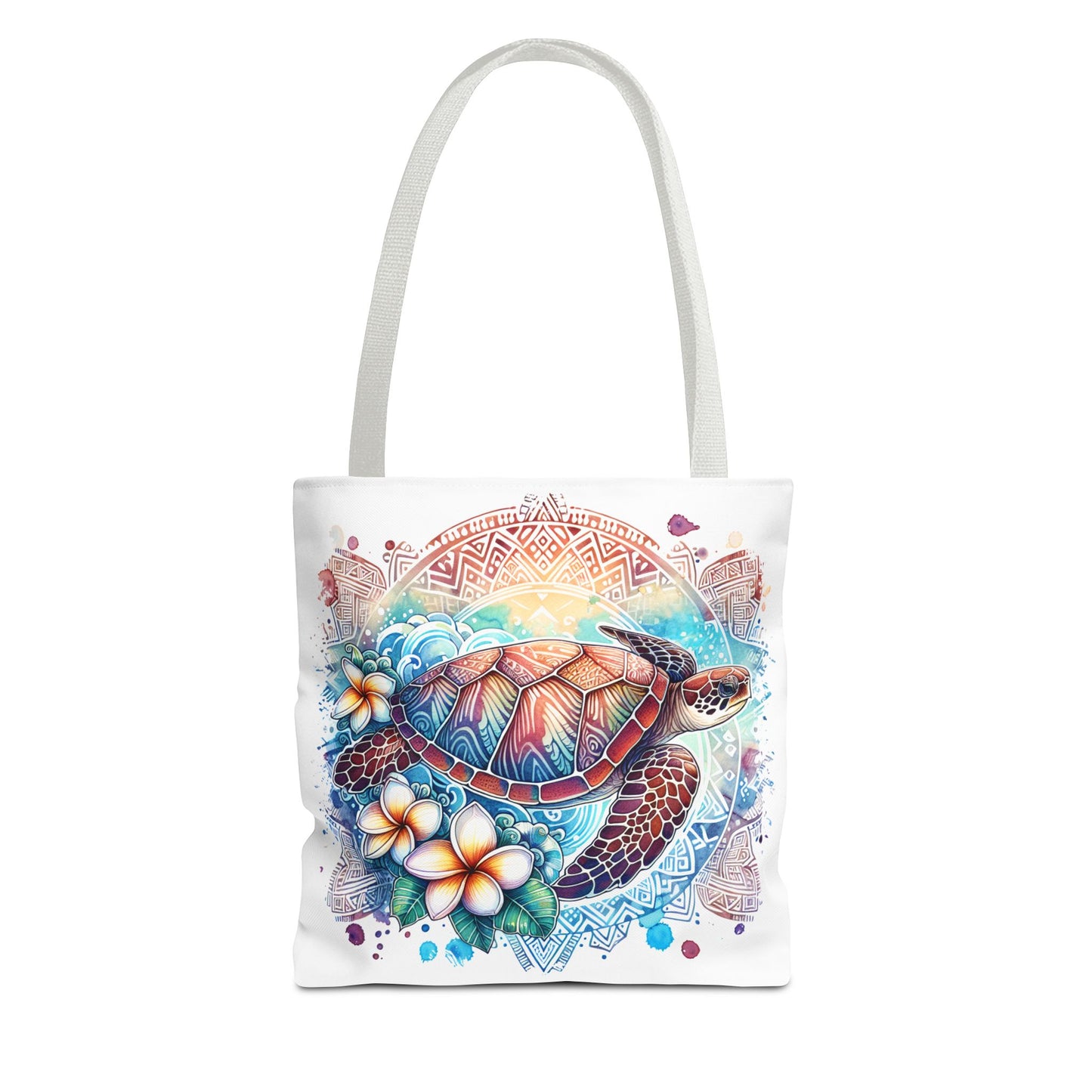 🐢 Vibrant Tribal Sea Turtle Tote Bag – Ocean Beauty Meets Island Vibes 🌊👜