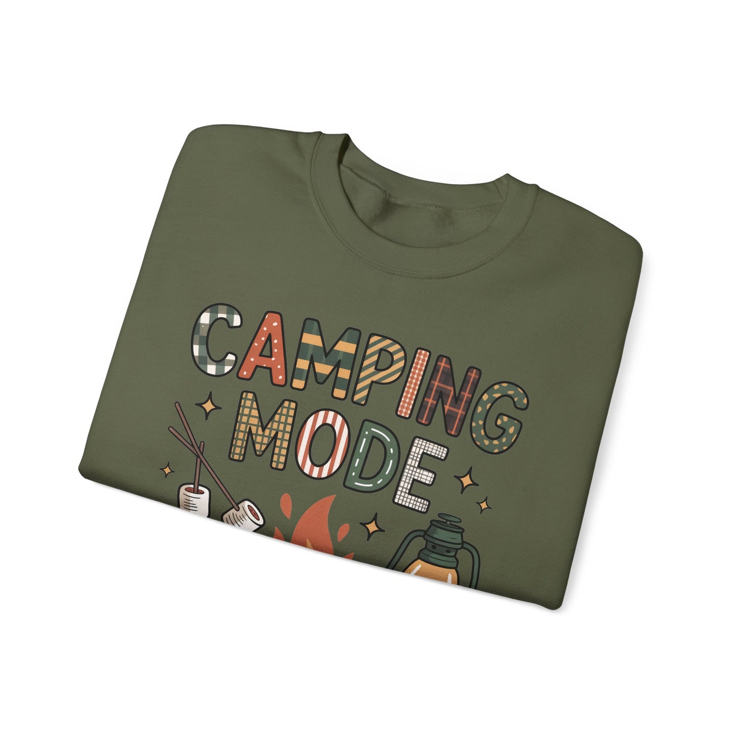 🍂🔥 Camping Mode Sweatshirt – S’mores, Campfires & Cozy Vibes 🏕️☕
