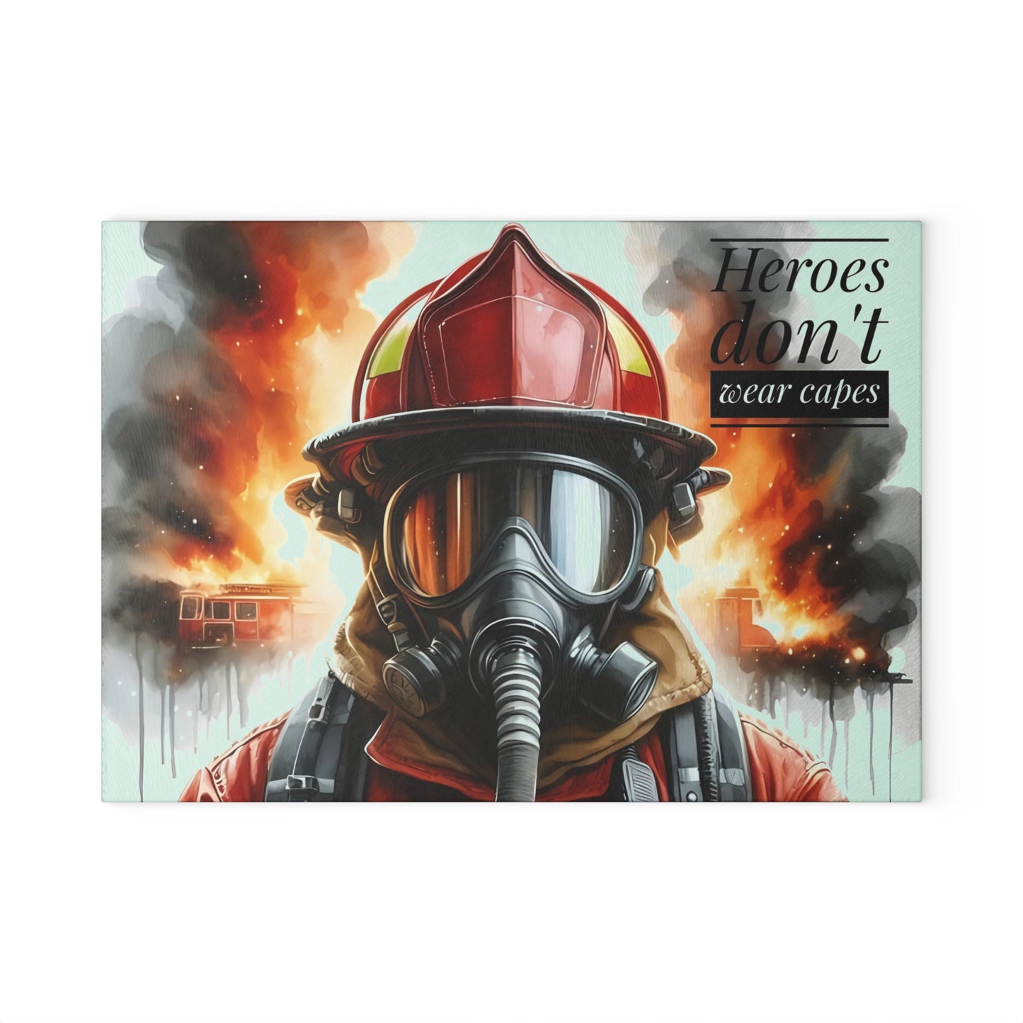 Firefighter Tribute Cutting Board – Heroes Don’t Wear Capes
