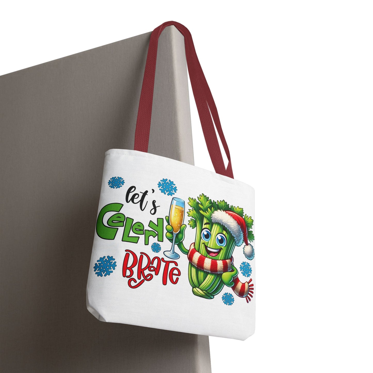 🥂 Let’s Celery-brate Christmas Tote Bag – Fun, Festive & Eco-Friendly 🎄
