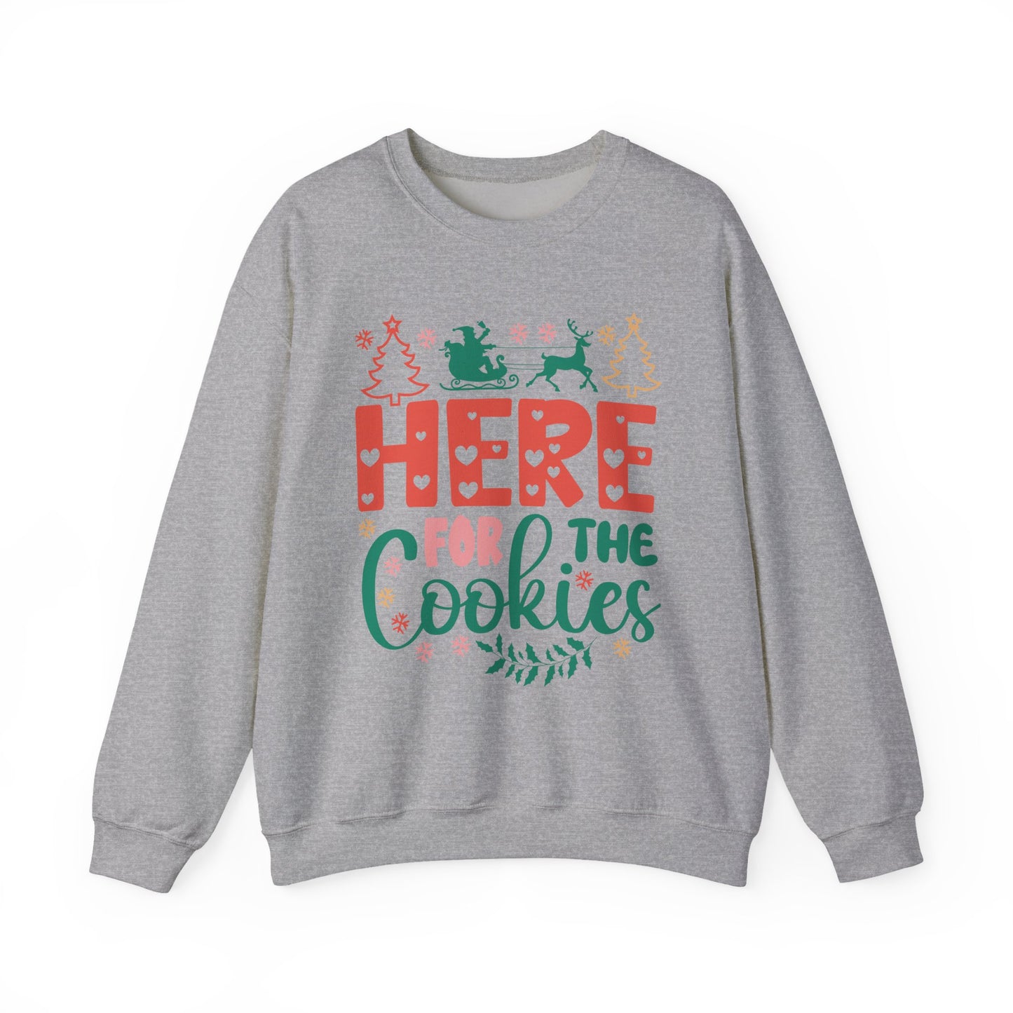 🎄🍪 Here For The Cookies Crewneck – Cute Holiday Baking Vibes