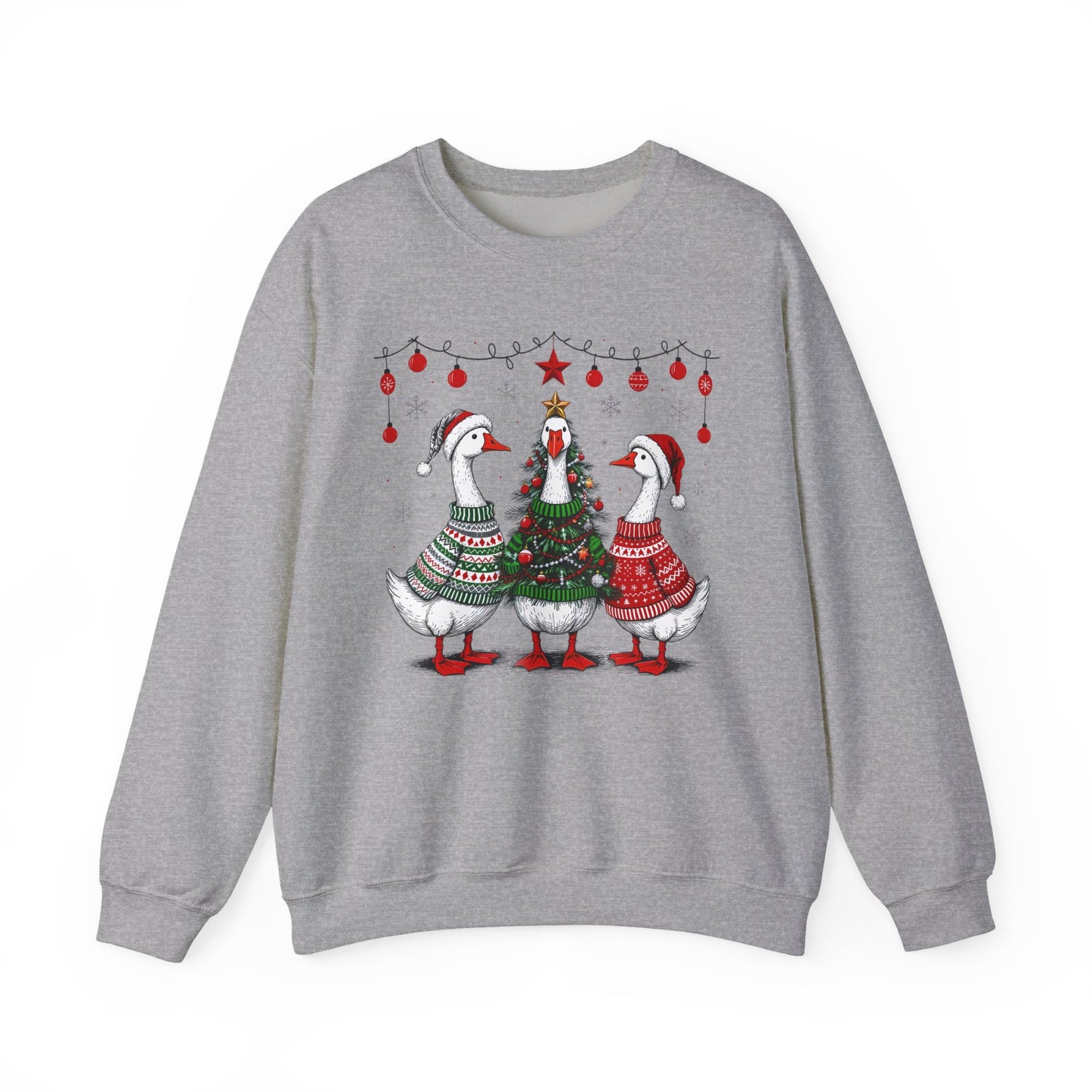 🎄🪿 Goosemas Sweater Flock Sweatshirt – Festive Geese in Cozy Knits