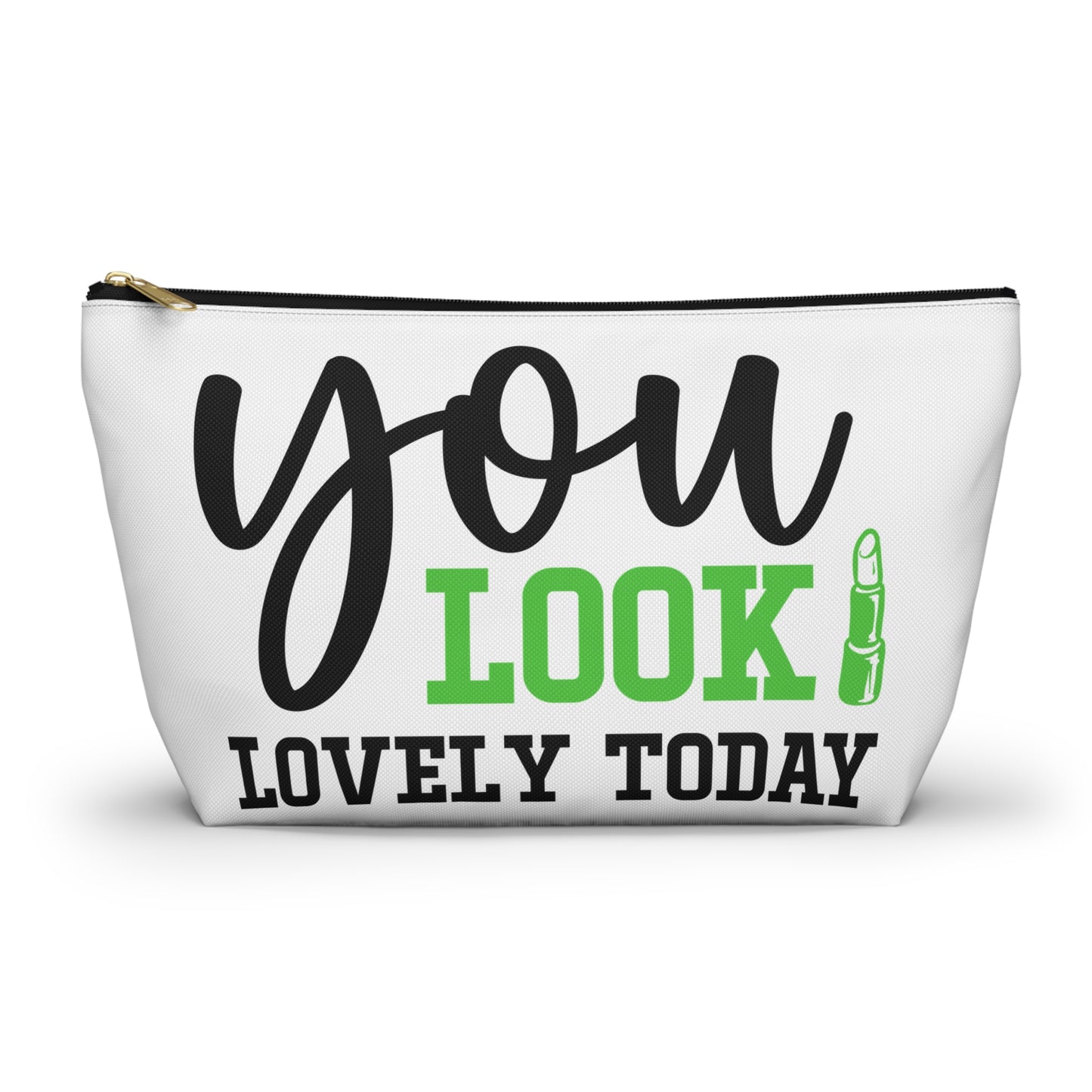 Accessory Pouch – "You Look Lovely Today" Green Makeup Bag