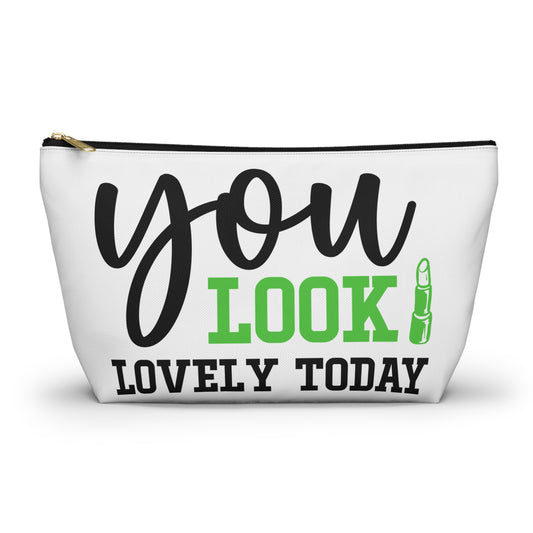 Accessory Pouch – "You Look Lovely Today" Green Makeup Bag