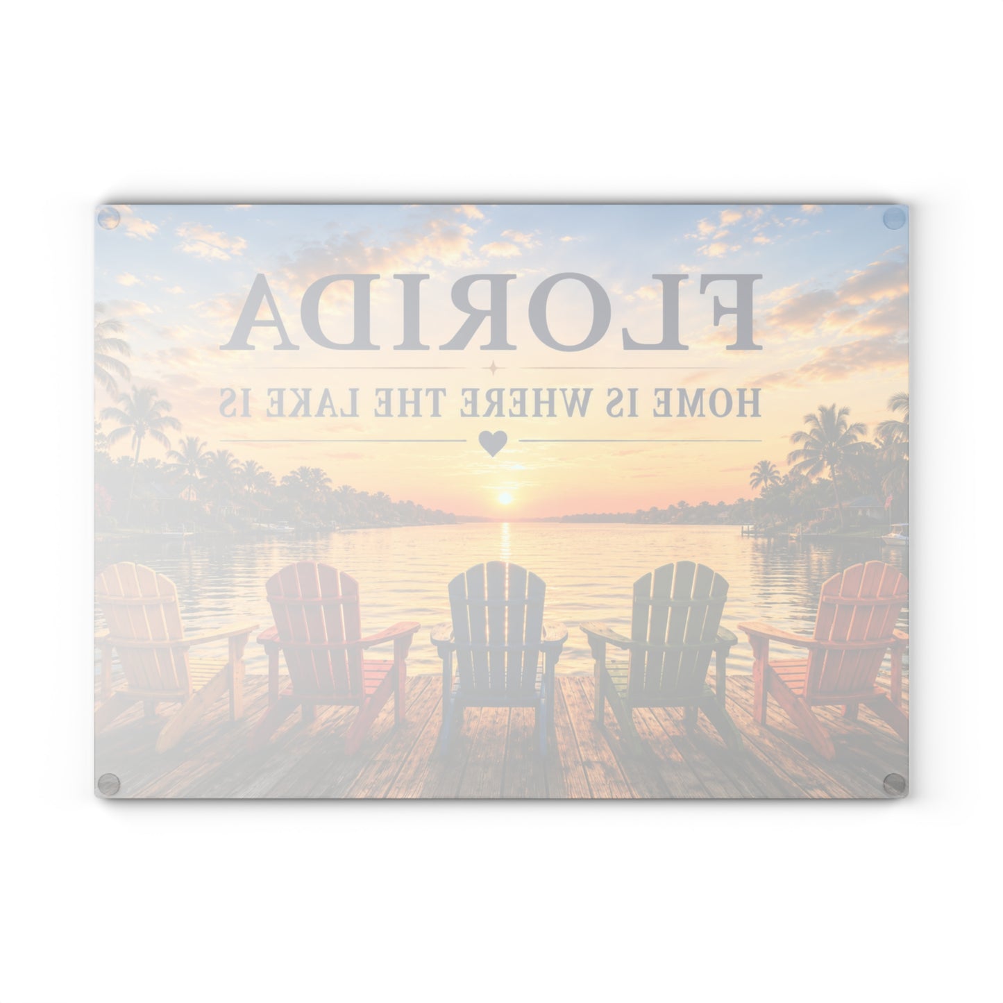 Florida Lake Glass Cutting Board – Home Is Where the Lake Is Kitchen Decor