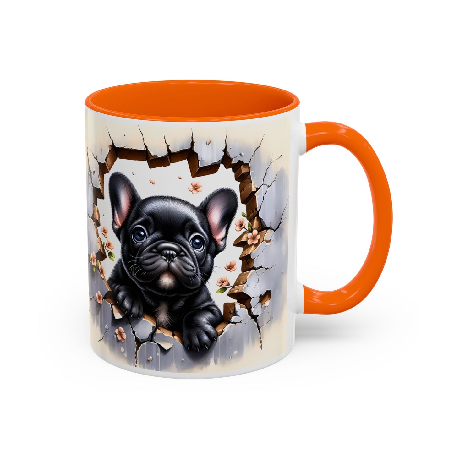 🐾☕ Black French Bulldog Puppy Accent Mug – Cute Breakthrough Pup Design ✨