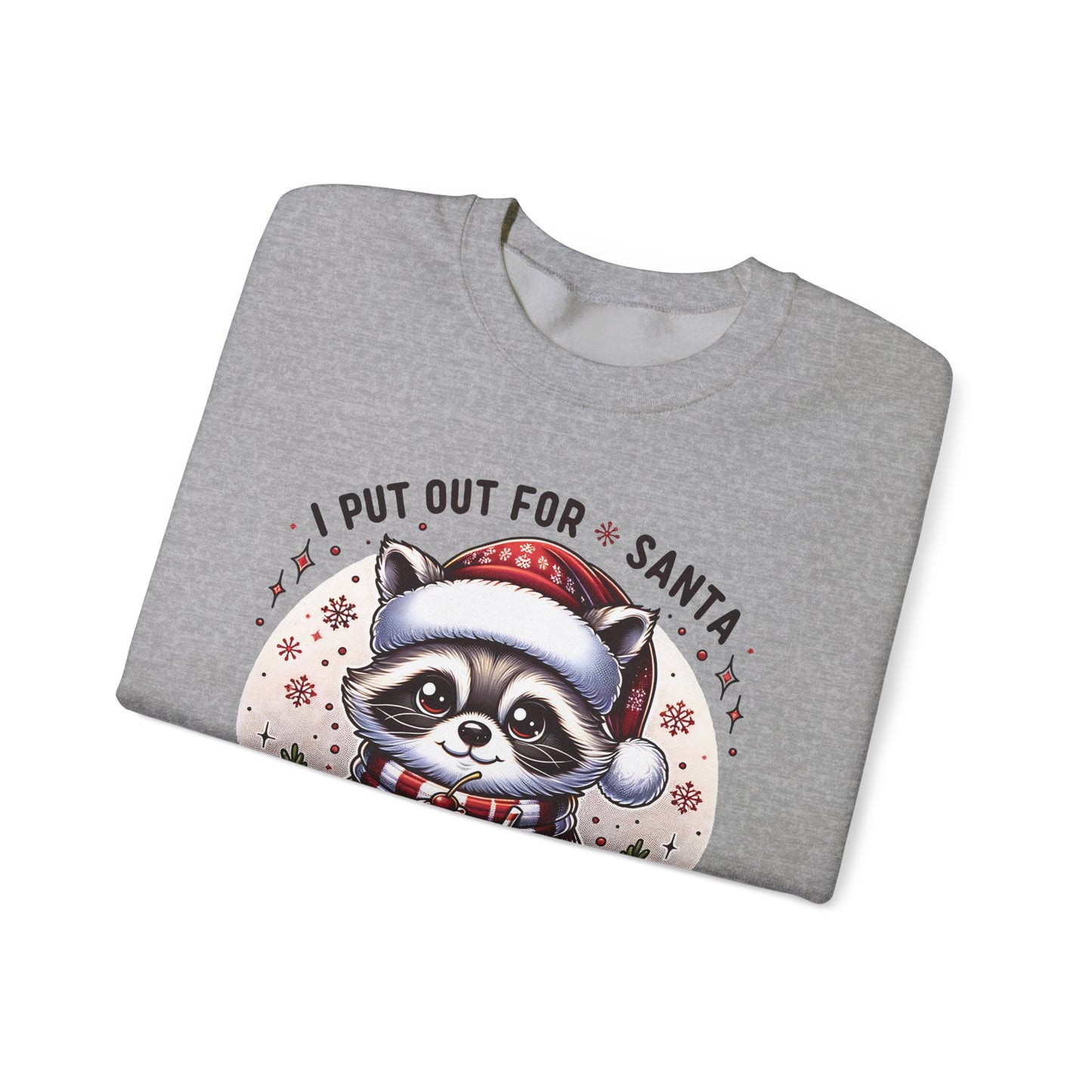 🎄🦝 “Naughty Raccoon Cocoa” Christmas Crewneck – Cute, Cozy & A Little Cheeky