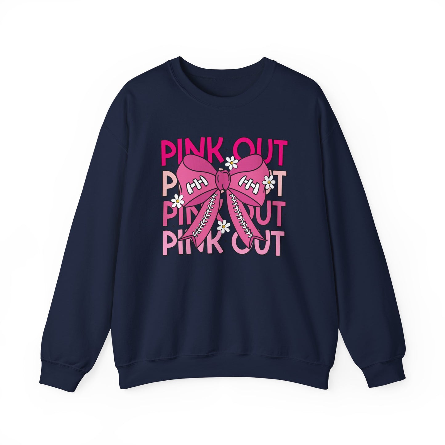 🎀🌸 Pink Out Sweatshirt – Cheer Bow Breast Cancer Awareness
