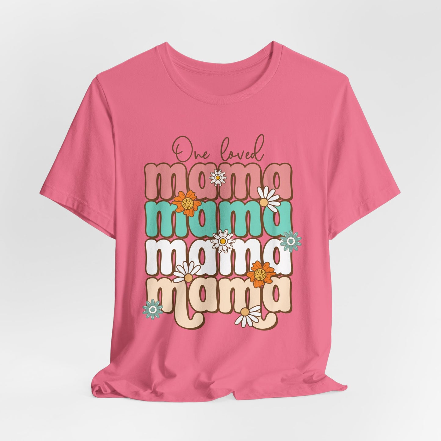 👕 Mama, Mama, Mama, Mama Boho-Style T-Shirt – Joyful Chaos of Motherhood 🌿