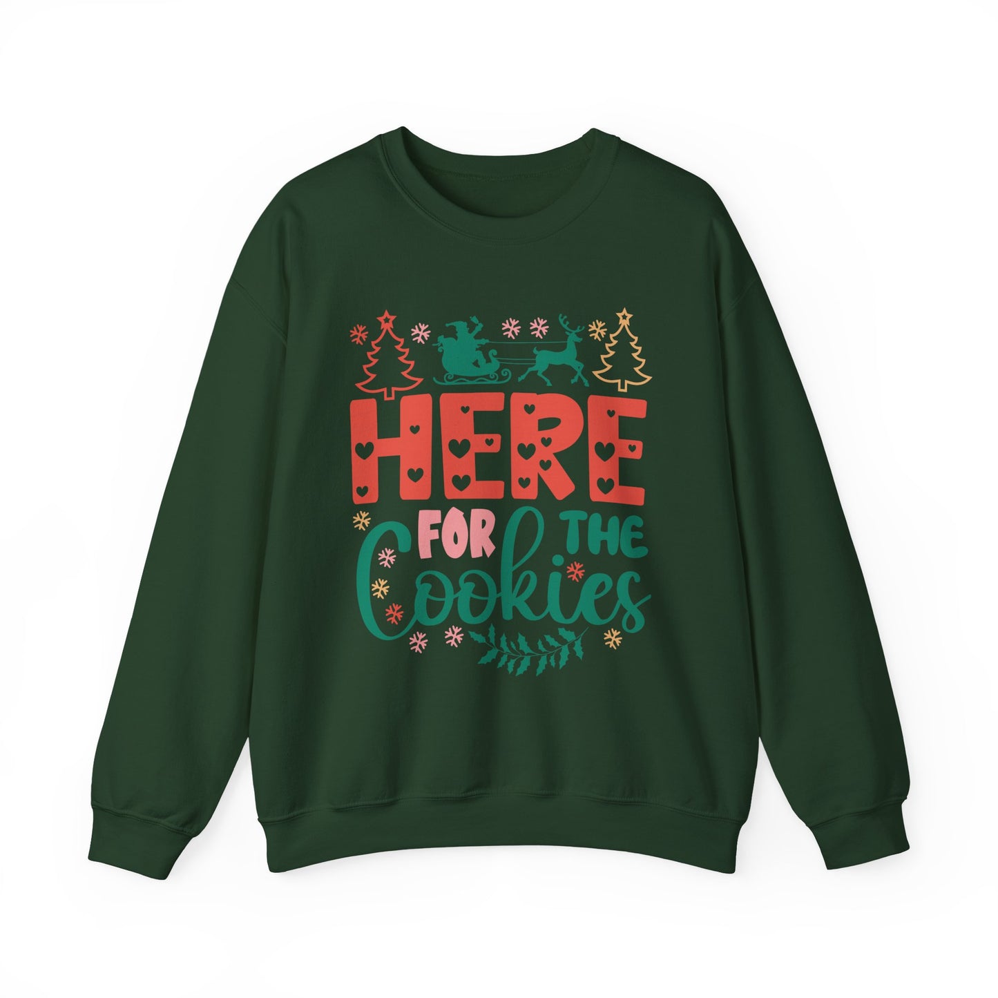 🎄🍪 Here For The Cookies Crewneck – Cute Holiday Baking Vibes