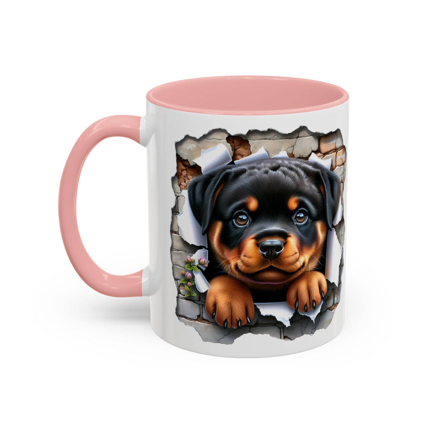 🐾☕ Rottweiler Puppy Accent Mug – Sweet Breakthrough Pup Design ✨
