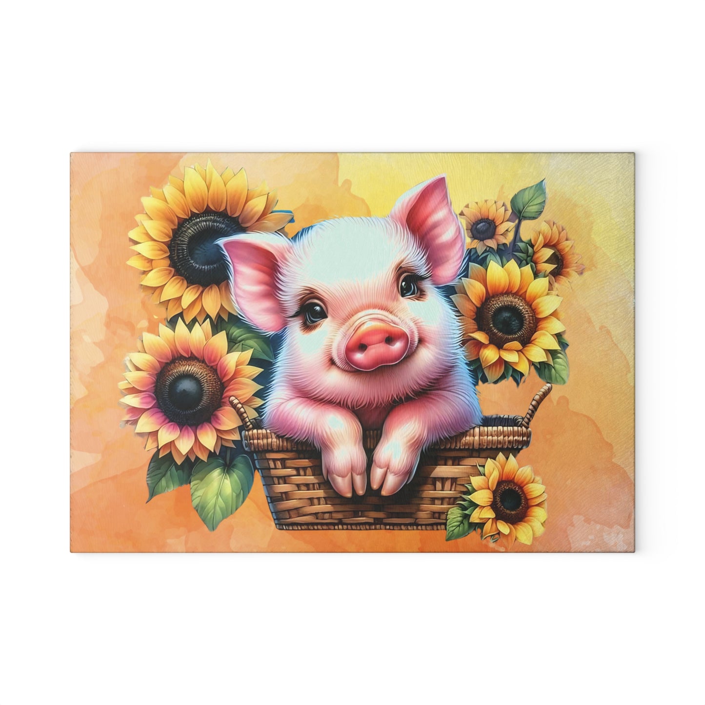 Tabla de cortar de cerdo, decoración de cerdito, regalo rústico de granja, regalo para amantes de los cerdos, tabla de cortar de vidrio, encanto campestre, decoración de cocina de granja