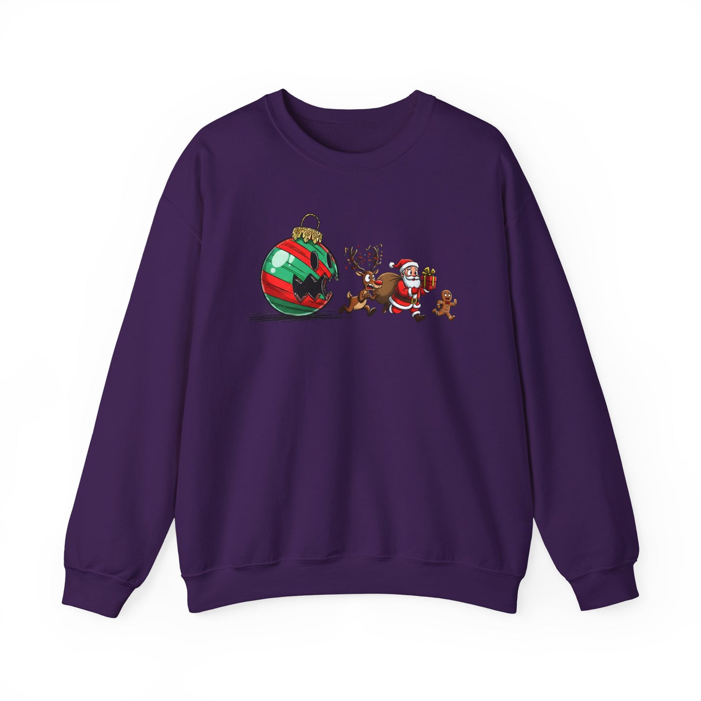 🎄🎅 Santa’s Great Ornament Escape Sweatshirt – Funny Christmas Crewneck for Holiday Laughs