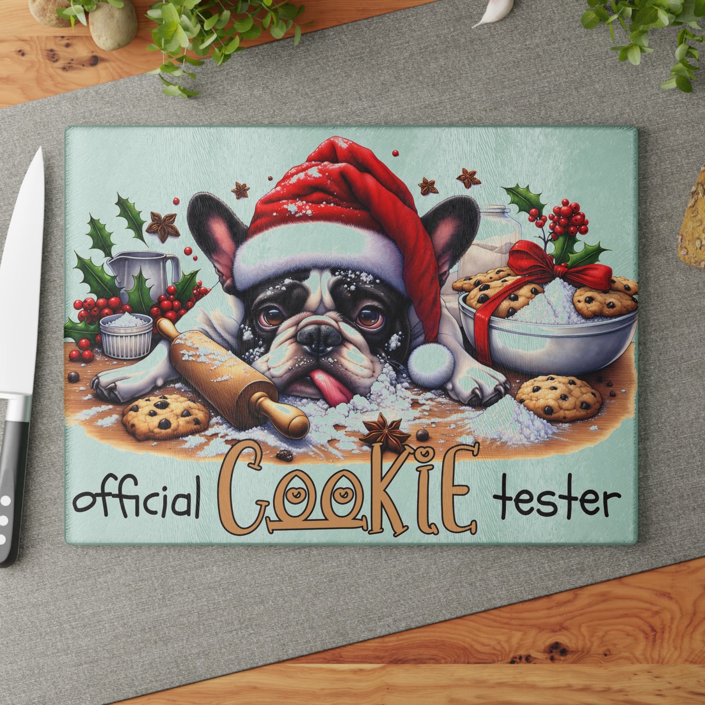 Official Cookie Tester Boston Cutting Board – Holiday Baking Fun for Your Kitchen