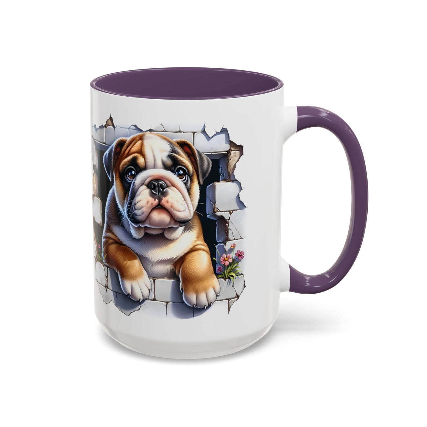 🐶☕ English Bulldog Puppy Accent Mug – Adorable Breakthrough Pup Design ✨rs (11/15oz)