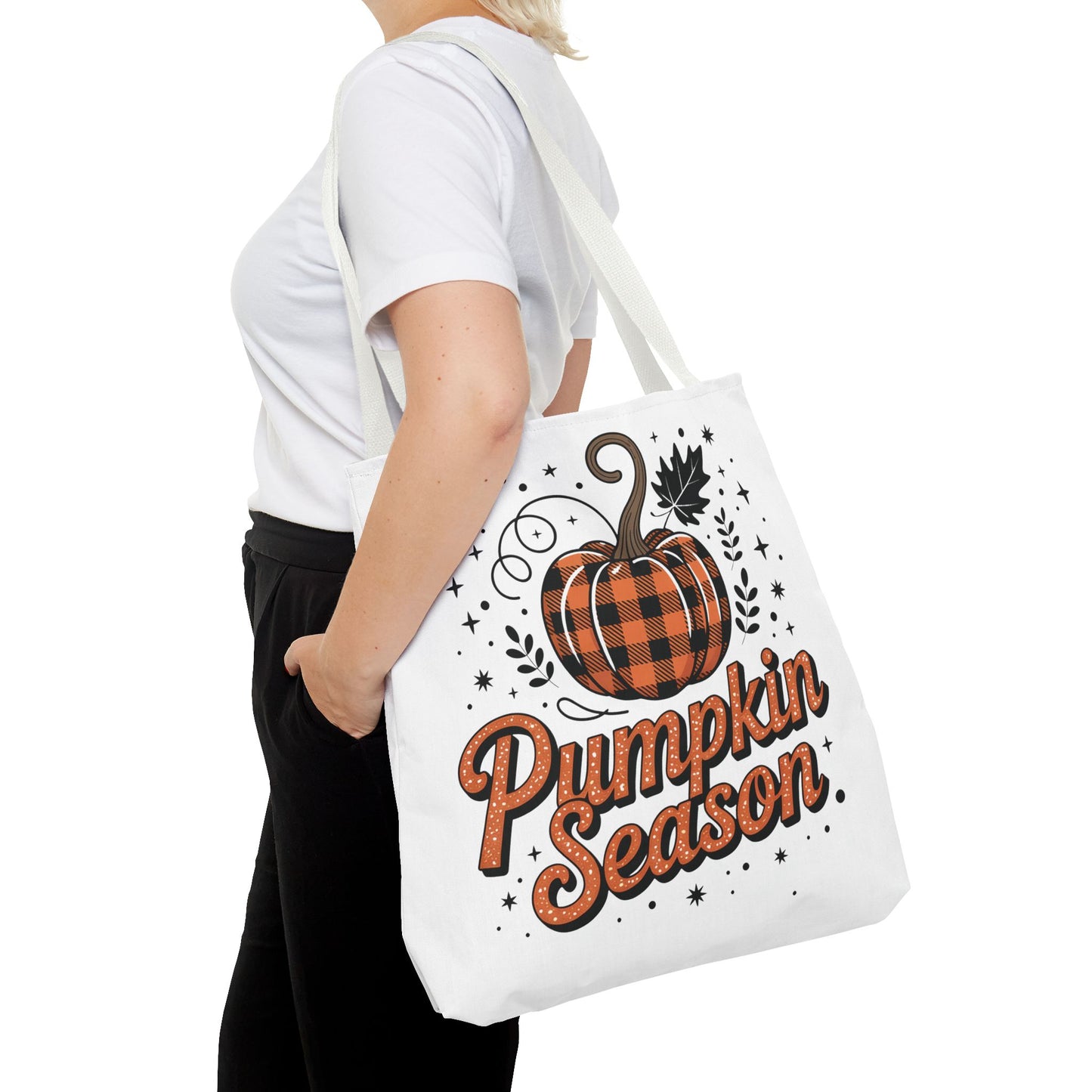 🎃 Pumpkin Season Tote Bag – Fall Buffalo Plaid Style for Autumn Lovers 🍂