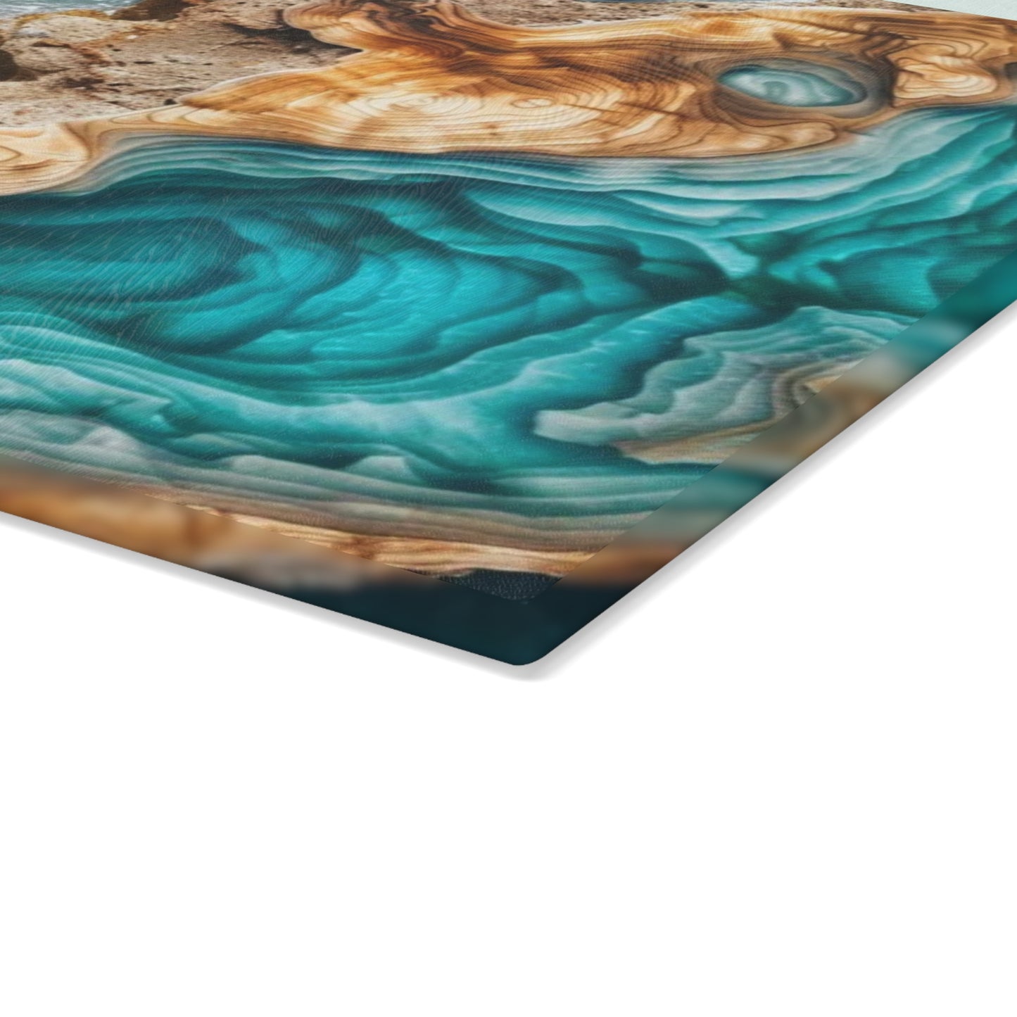 🌊✨ “Ocean Drift” Glass Cutting Board – Coastal Calm for Your Kitchen