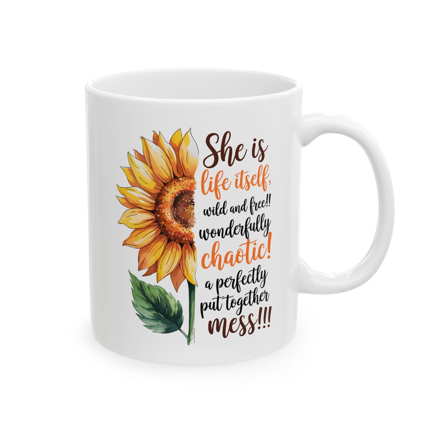 Taza Girasol “Ella es la Vida Misma, Salvaje y Libre” 🌼