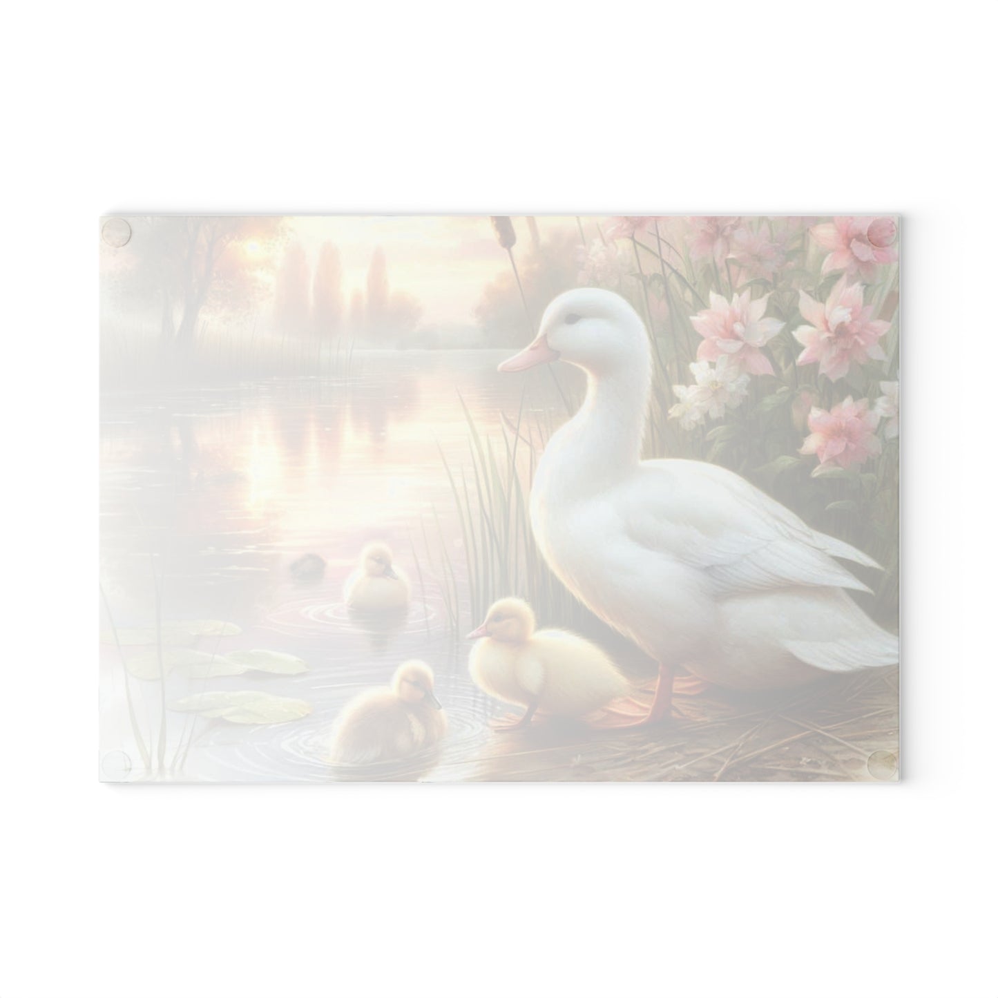 🦆🌸 Duck Family at Sunset Cutting Board – Serene Beauty for Your Kitchen 🌅✨