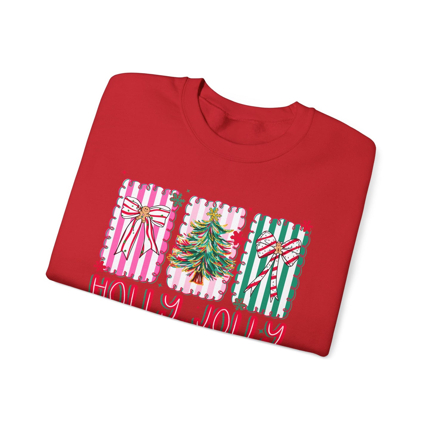 🎀✨ Holly Jolly Retro Sweatshirt – Festive Bows & Christmas Cheer