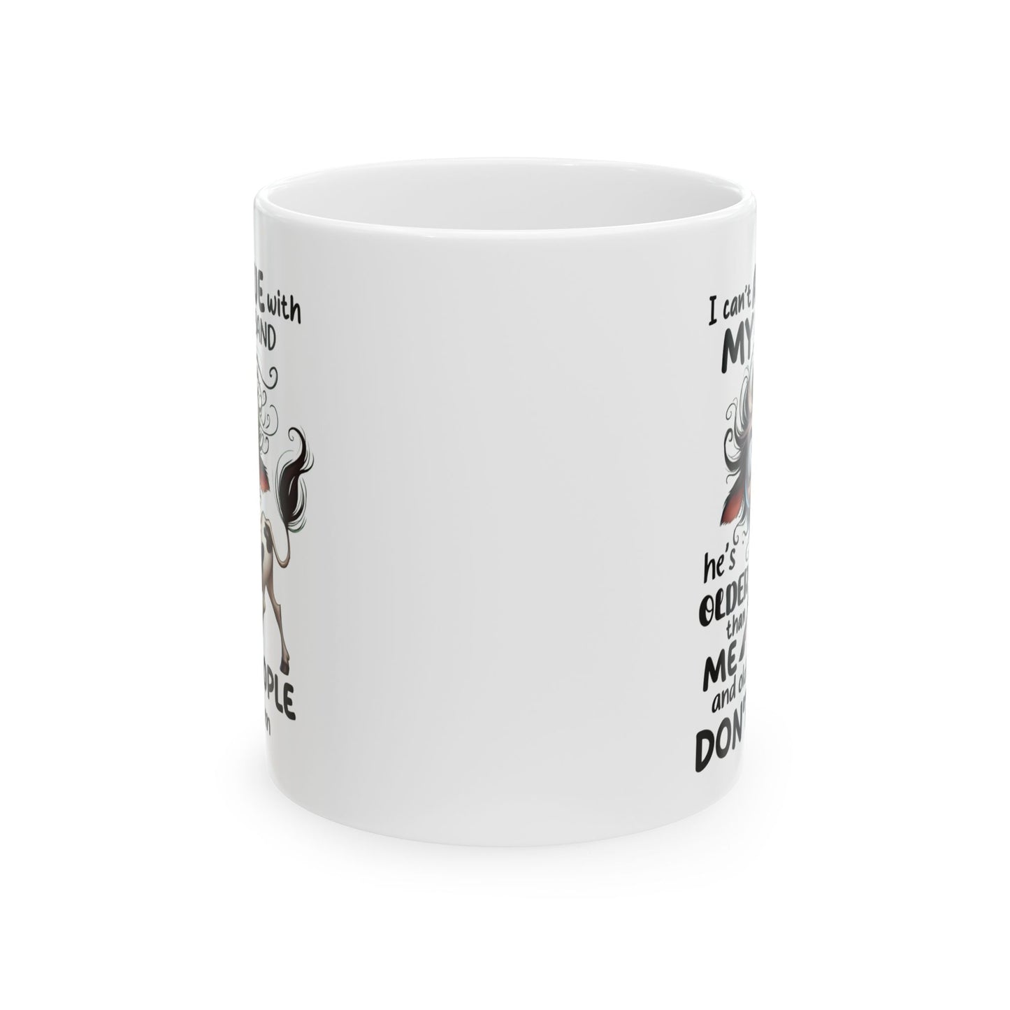 🐄💬 Funny Husband Argument Mug – “He’s Older Than Me & Old People Don’t Listen” Coffee Cup ☕