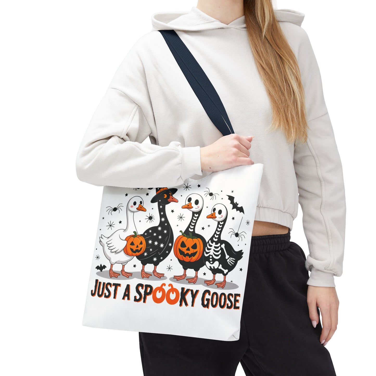 🦢 Just a Spooky Goose Tote Bag – Honkin’ Into Halloween 🎃👻