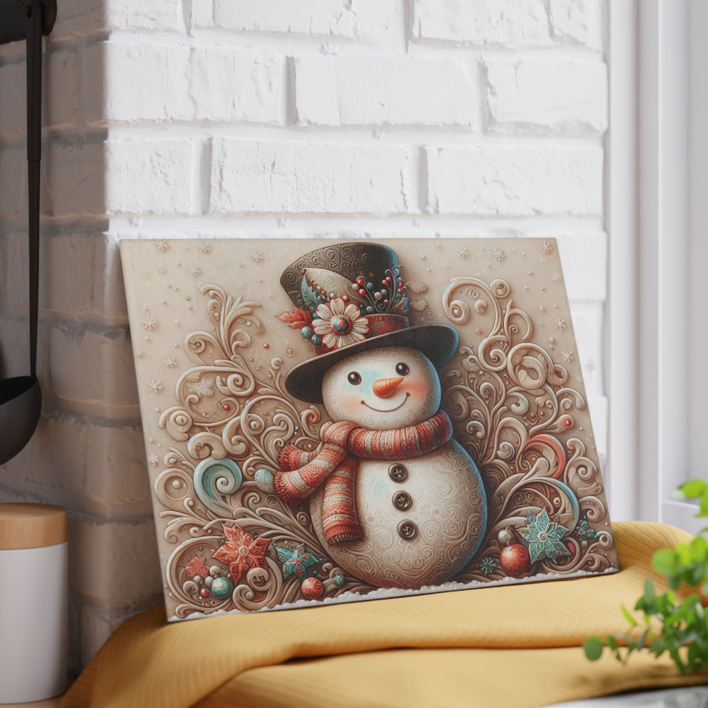 ⛄❄️ Whimsical Snowman Cutting Board – Festive Holiday Charm for Your Kitchen ❄️⛄