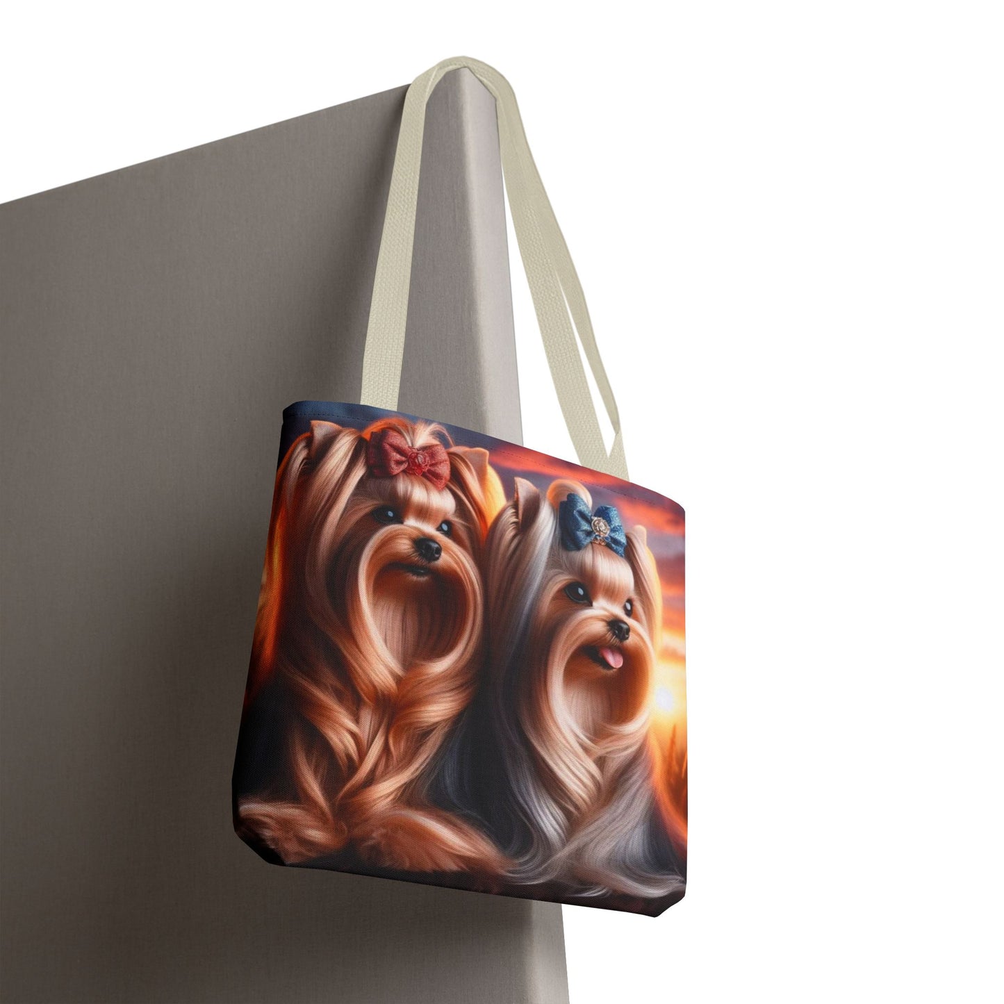 Bolsa de tela Yorkshire Terrier: un bonito regalo para amantes de los perros, bolsa de compras reutilizable, accesorio para amantes de las mascotas, elegante bolso de mano para uso diario.