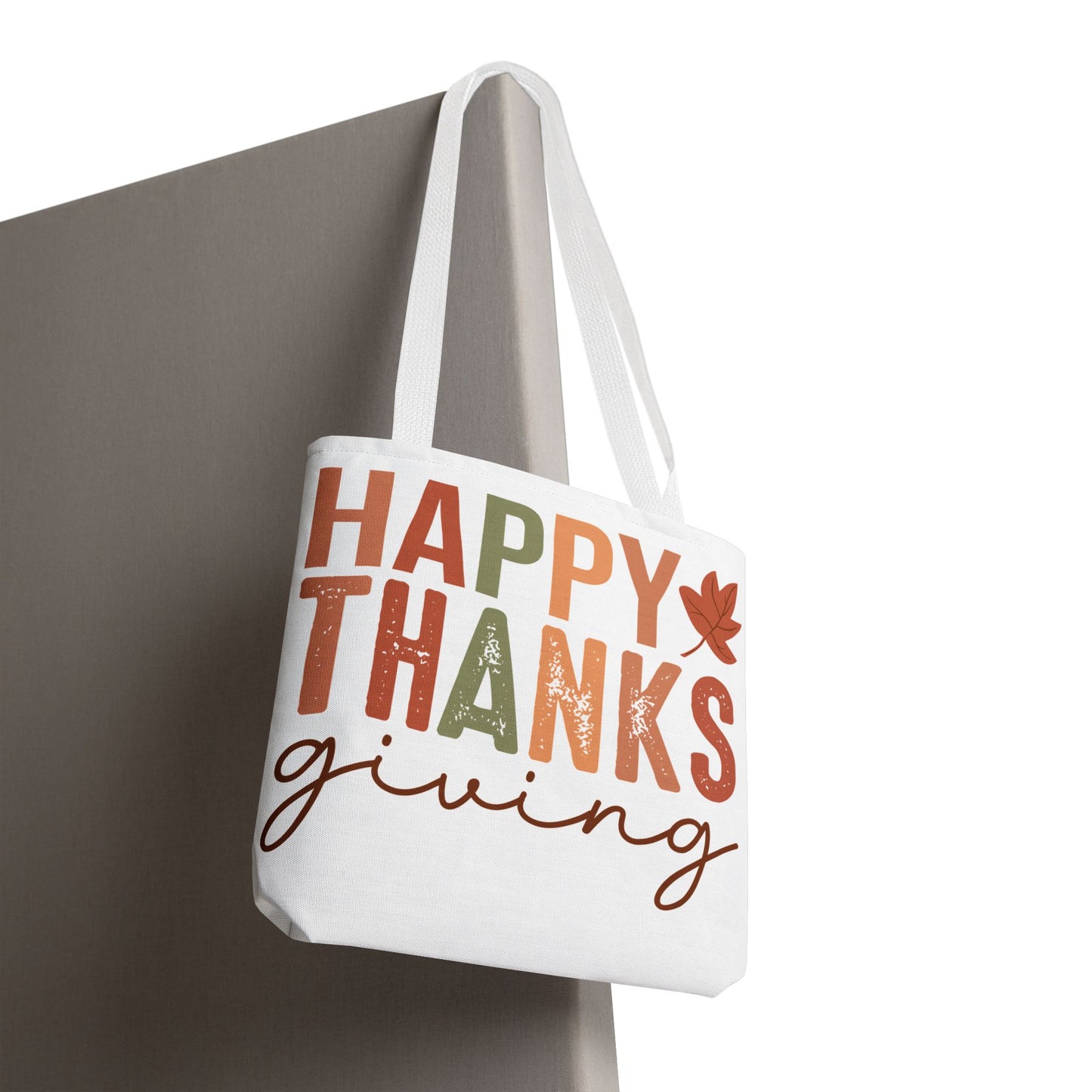 🍁 Rustic Happy Thanksgiving Tote Bag – Simple Charm for the Season 🍂🧡