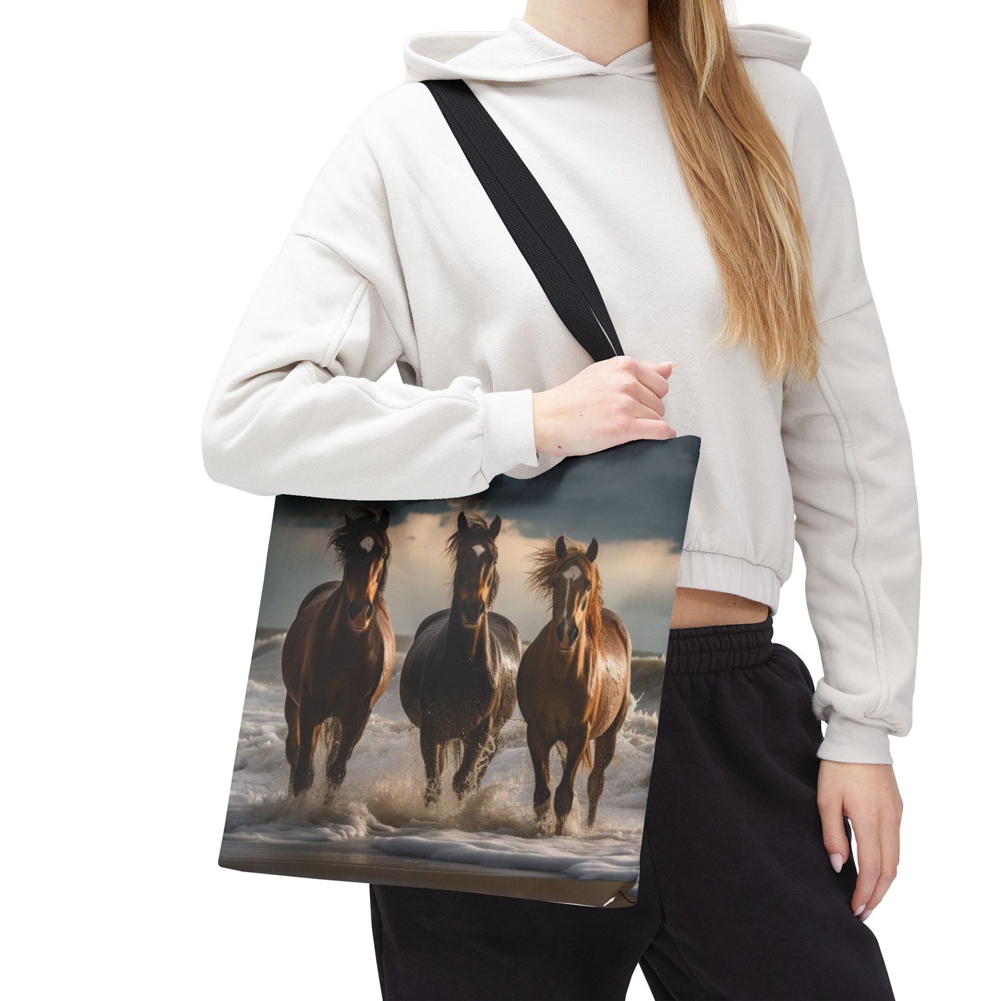 Bolsa de mano Caballos salvajes al anochecer: un bolso de mano atrevido inspirado en la naturaleza para amantes de los caballos