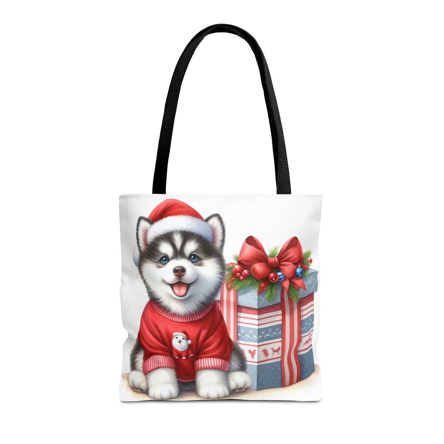 🎁 Christmas Husky Tote Bag – Festive Pup & Holiday Cheer in Every Carry 🎄