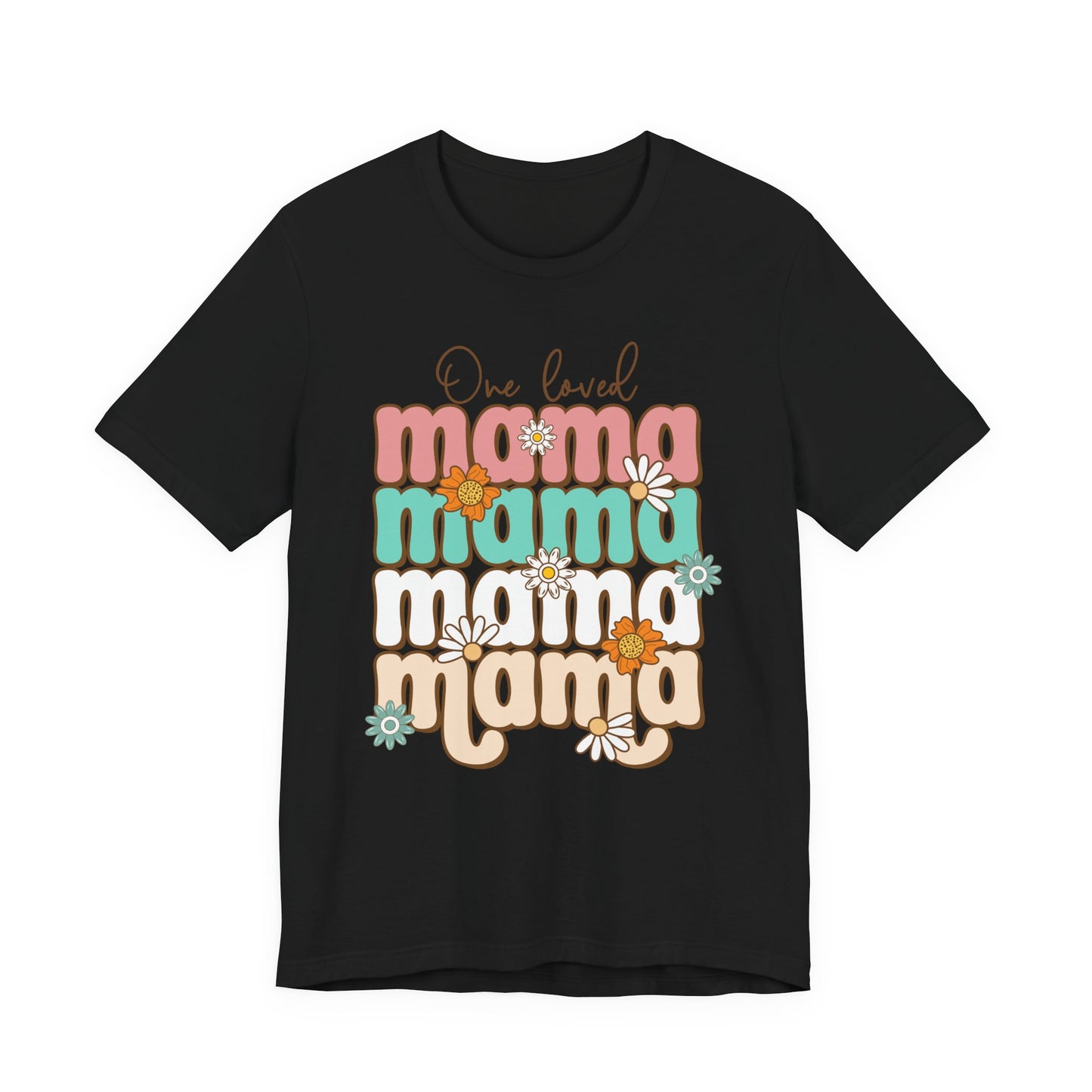 👕 Mama, Mama, Mama, Mama Boho-Style T-Shirt – Joyful Chaos of Motherhood 🌿