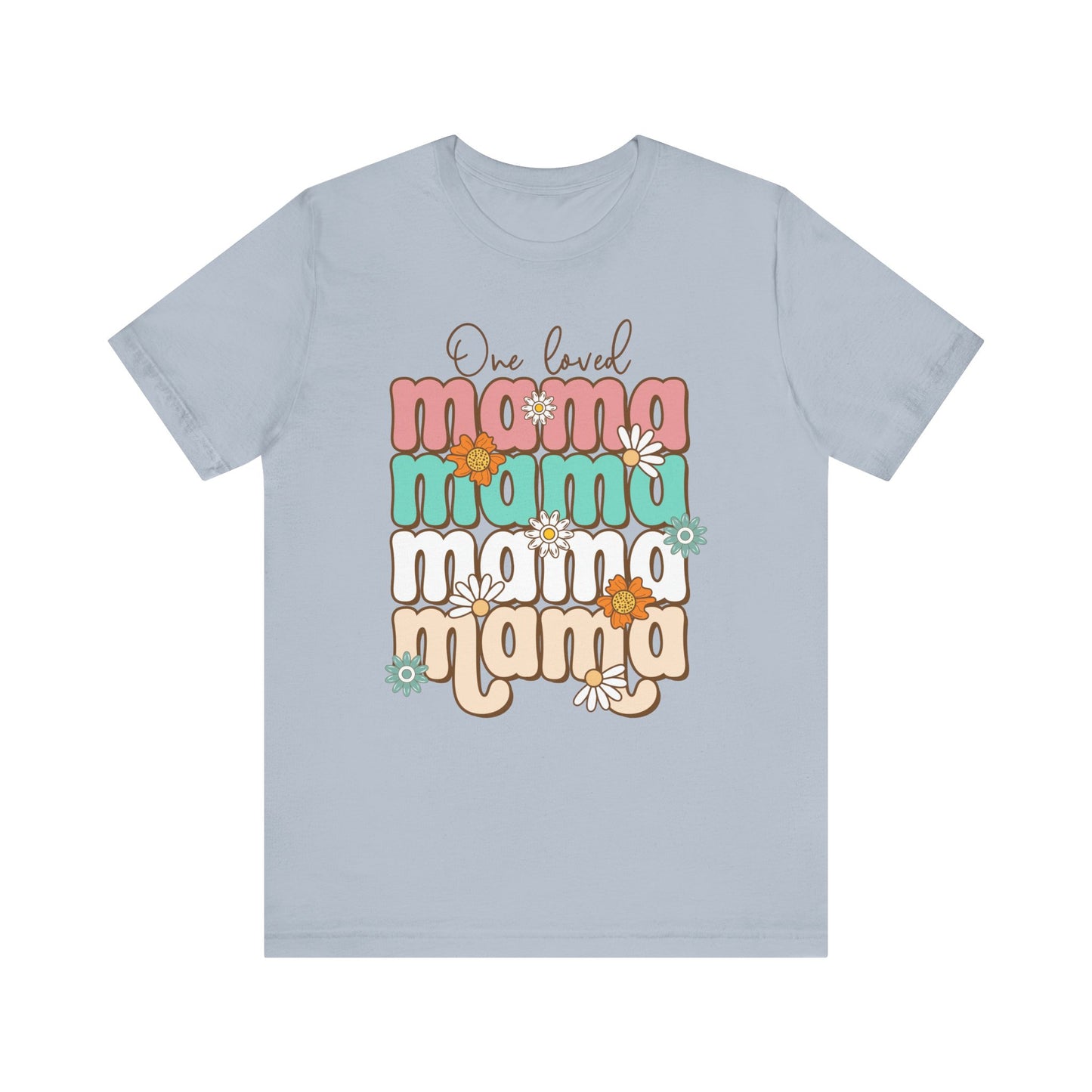 👕 Mama, Mama, Mama, Mama Boho-Style T-Shirt – Joyful Chaos of Motherhood 🌿