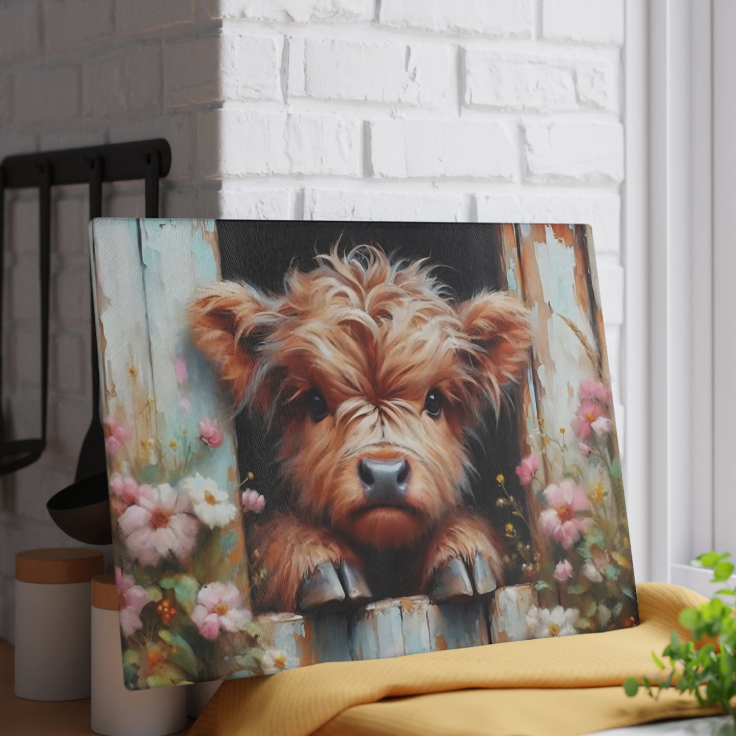 🐮 Country Charm Calf Cutting Board – Rustic Whimsy for Your Kitchen