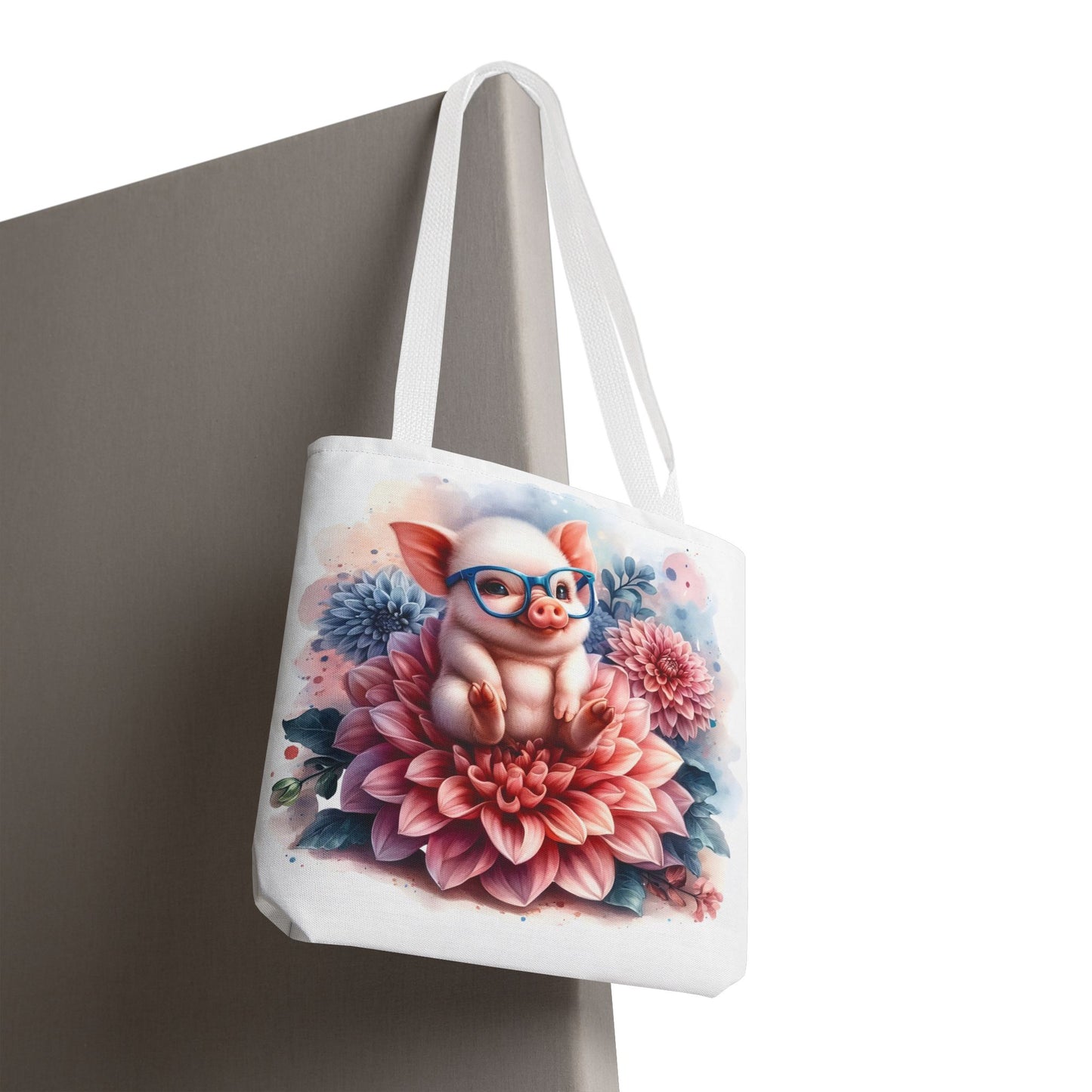 🐷 Floral Piglet Tote Bag – Cute, Whimsical & Practical 🌸
