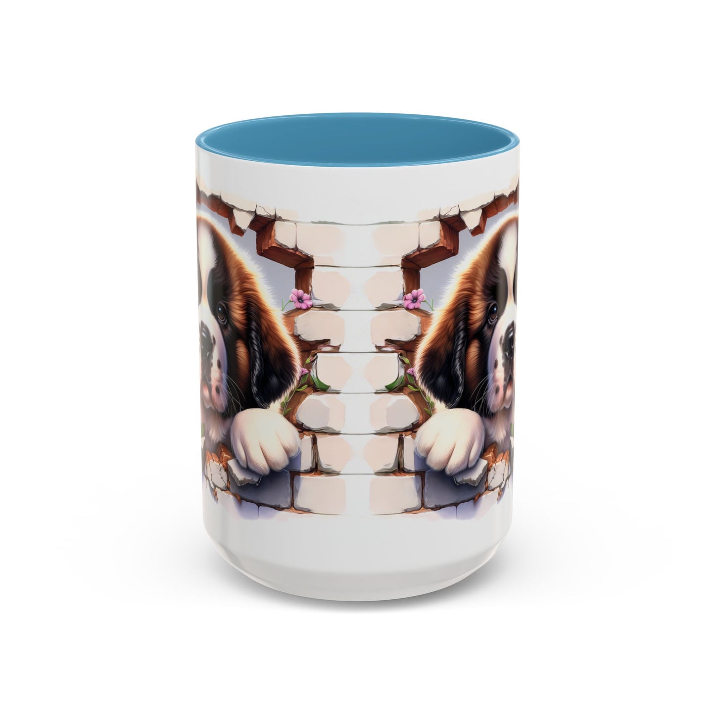 🐾☕ St. Bernard Puppy Peek Accent Mug – Gentle Giant Pup Lover Gift ✨❤️