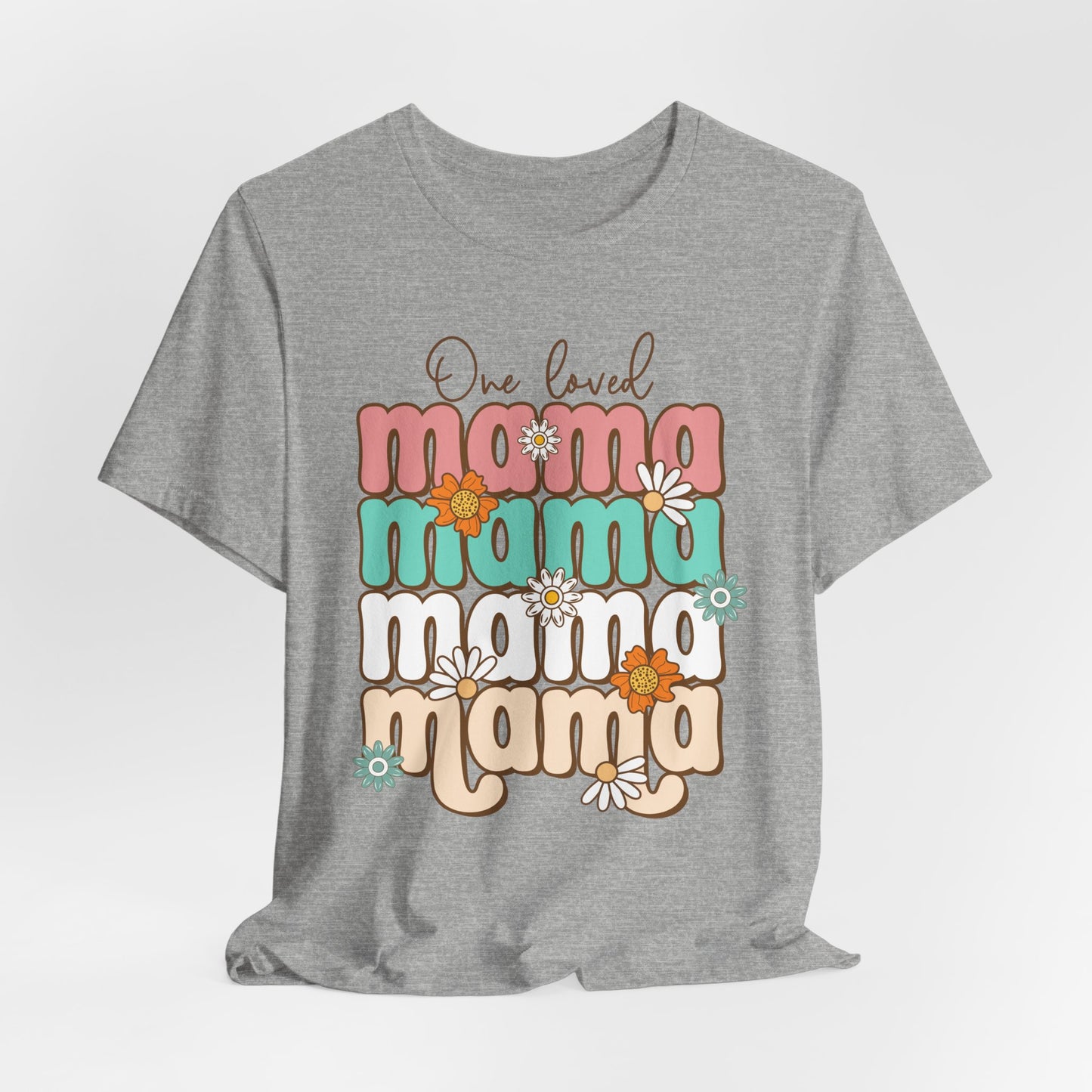 👕 Mama, Mama, Mama, Mama Boho-Style T-Shirt – Joyful Chaos of Motherhood 🌿