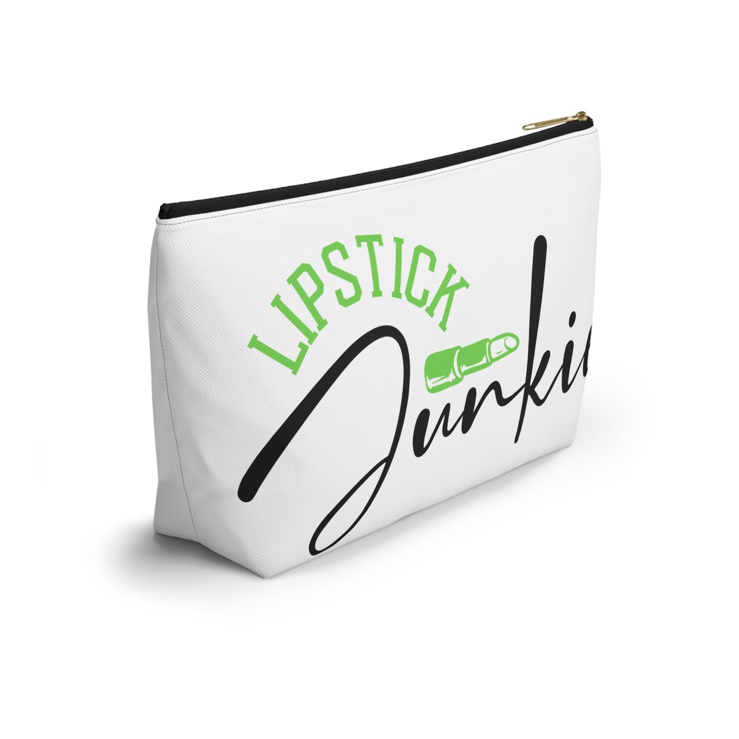 Accessory Pouch – "Lipstick Junkie" Green Makeup Bag
