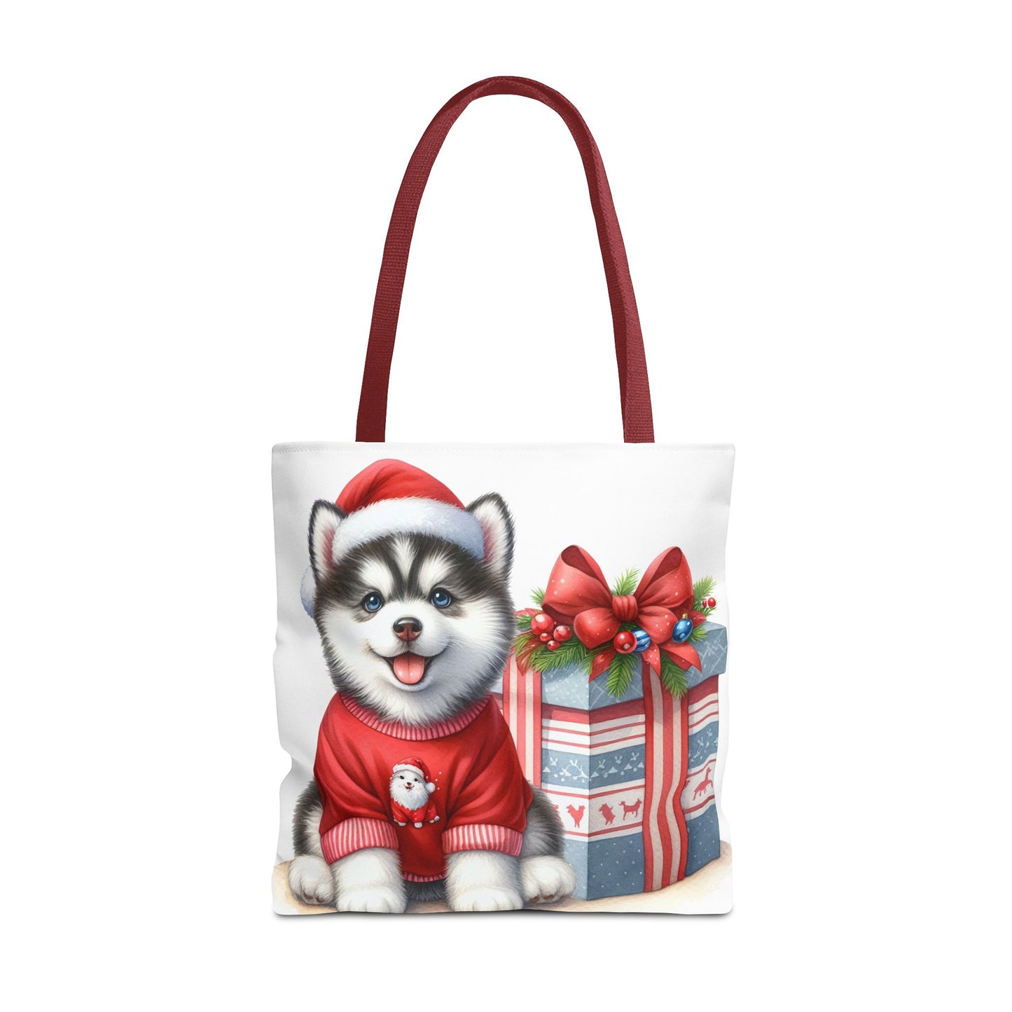 🎁 Christmas Husky Tote Bag – Festive Pup & Holiday Cheer in Every Carry 🎄