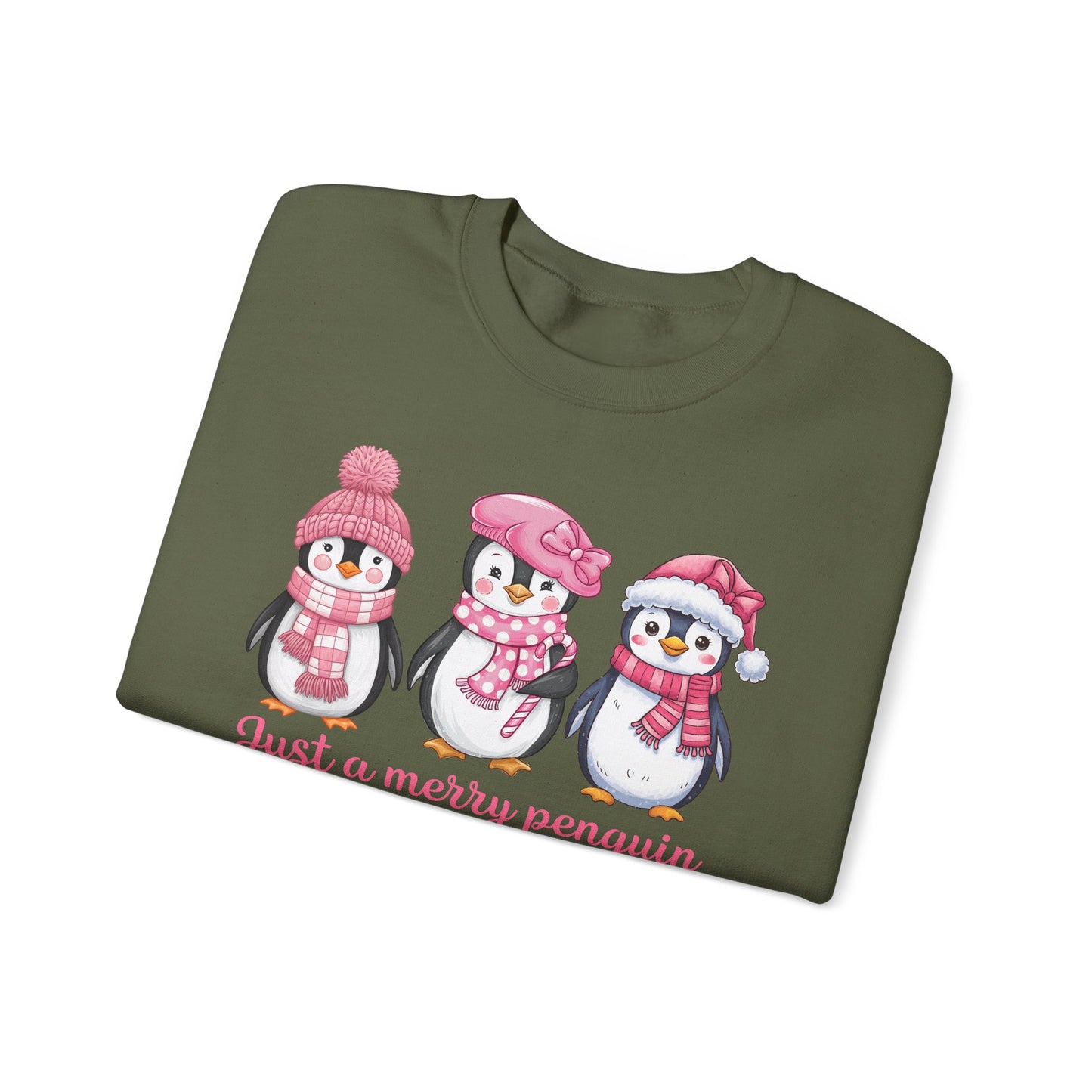 🐧✨ Just a Merry Penguin Sweatshirt – Cute Winter Friends in Pink ❄️💖