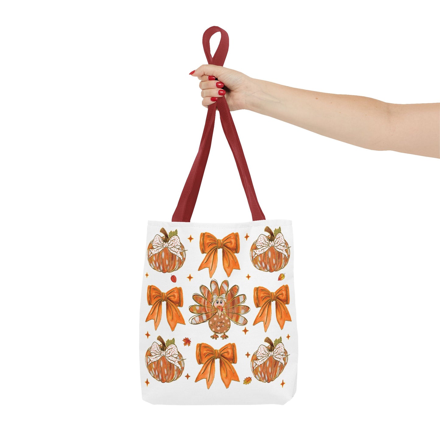 🎀 Girly Bows & Turkey Tote Bag – Cute & Cozy Thanksgiving Style 🦃🧡