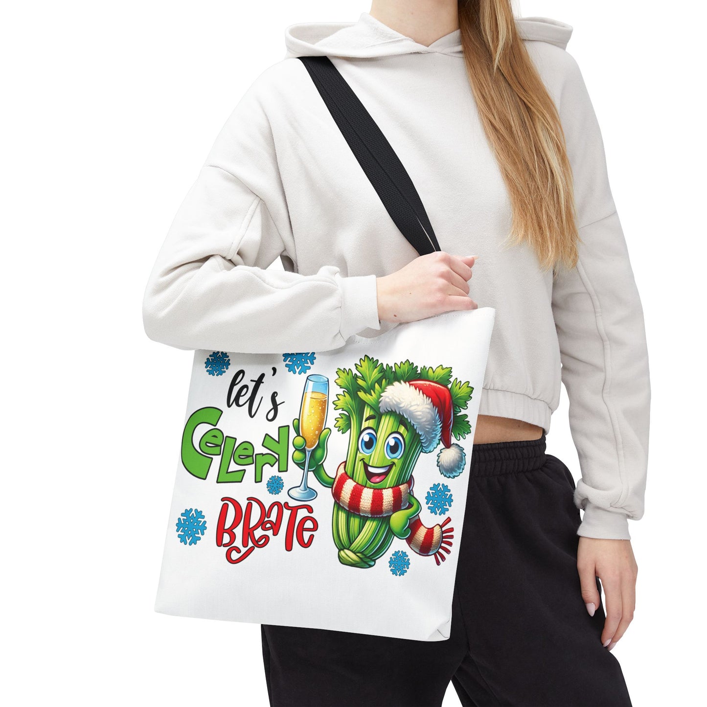 🥂 Let’s Celery-brate Christmas Tote Bag – Fun, Festive & Eco-Friendly 🎄