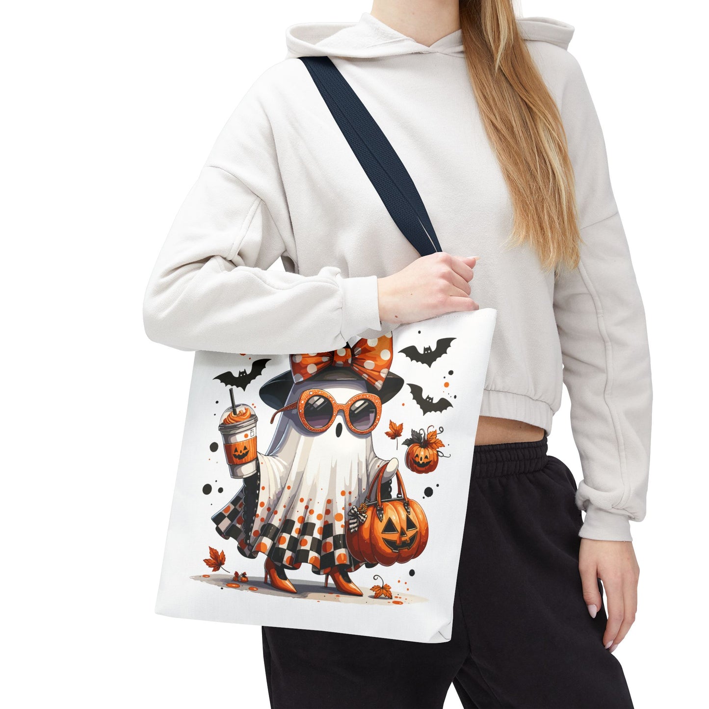 🧡 Chic Ghost Halloween Tote Bag – Sassy, Stylish & Spook-tacular 👻🎃