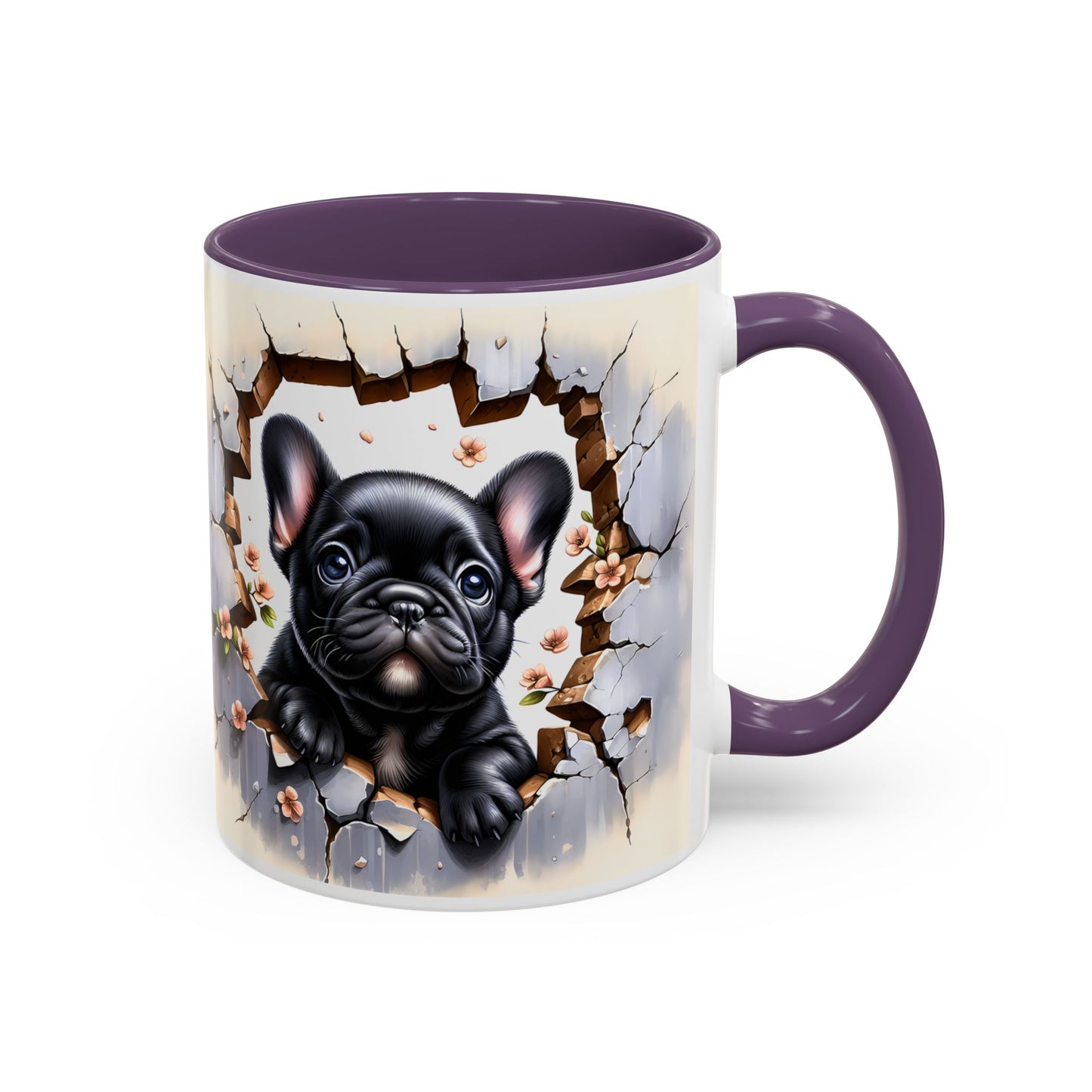 🐾☕ Black French Bulldog Puppy Accent Mug – Cute Breakthrough Pup Design ✨