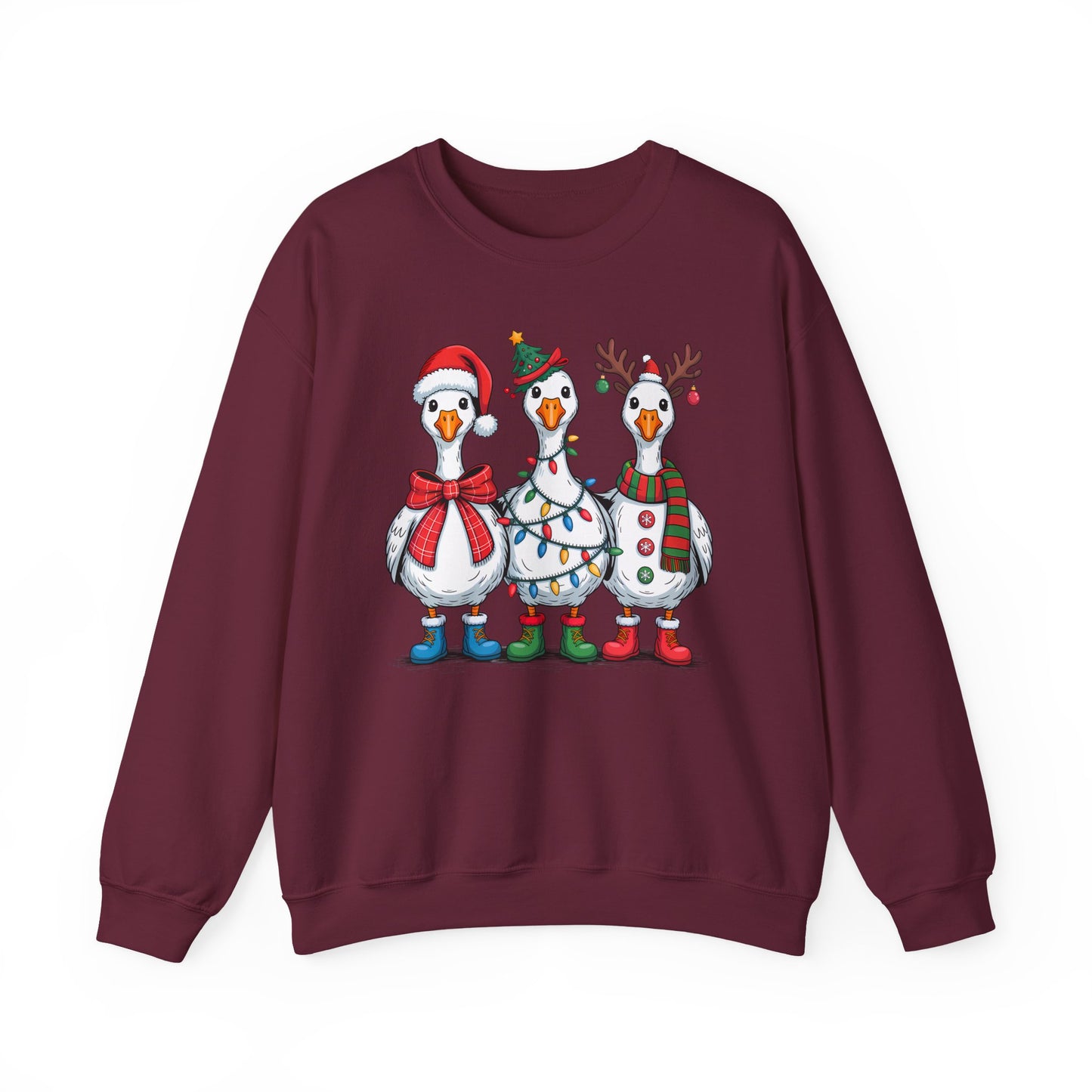 🪿🎄 Festive Goose Trio Sweatshirt – Whimsical Holiday Cheer in Cozy Style