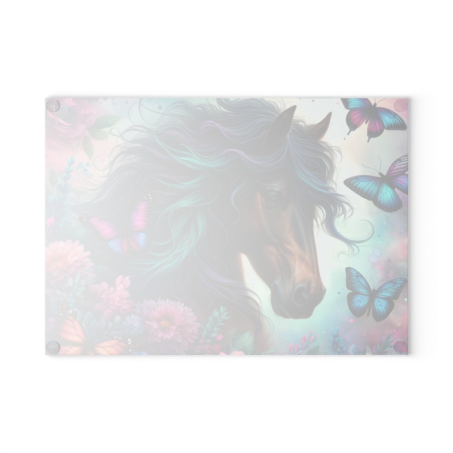 🦋 Majestic Horse & Butterfly Dreamscape Cutting Board – Artistic Elegance for Your Kitchen 🌸