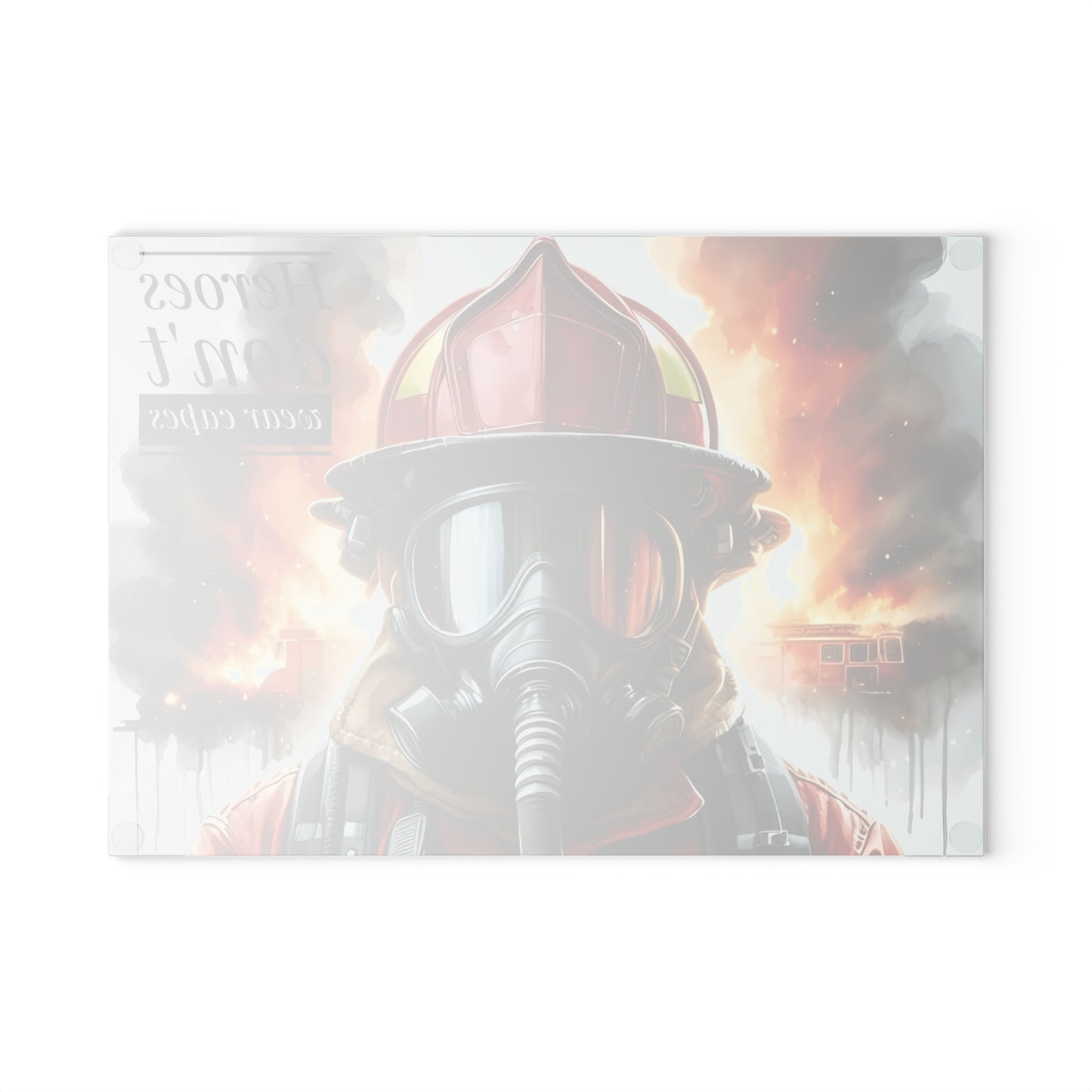 Firefighter Tribute Cutting Board – Heroes Don’t Wear Capes