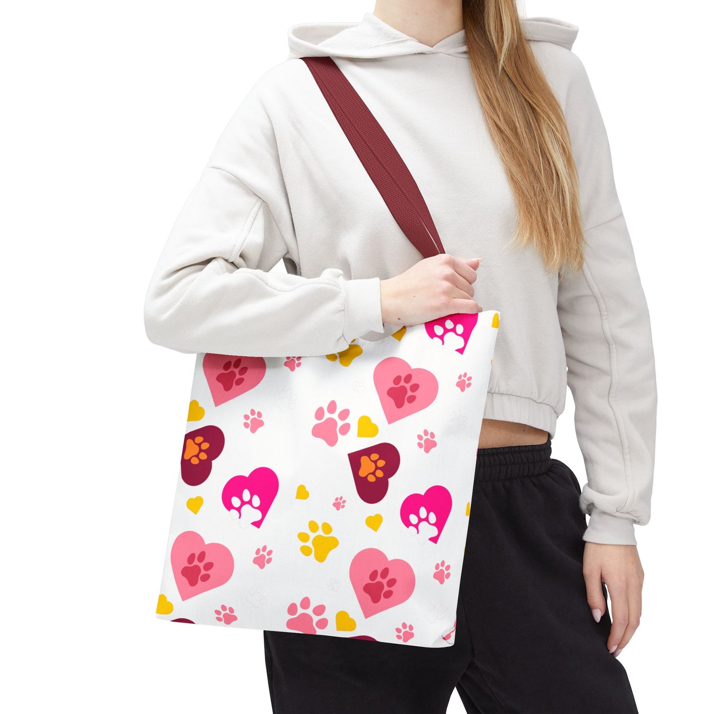 Bolsa de mano con estampado de patas y corazón | Pet Lover Everyday Carry-All
