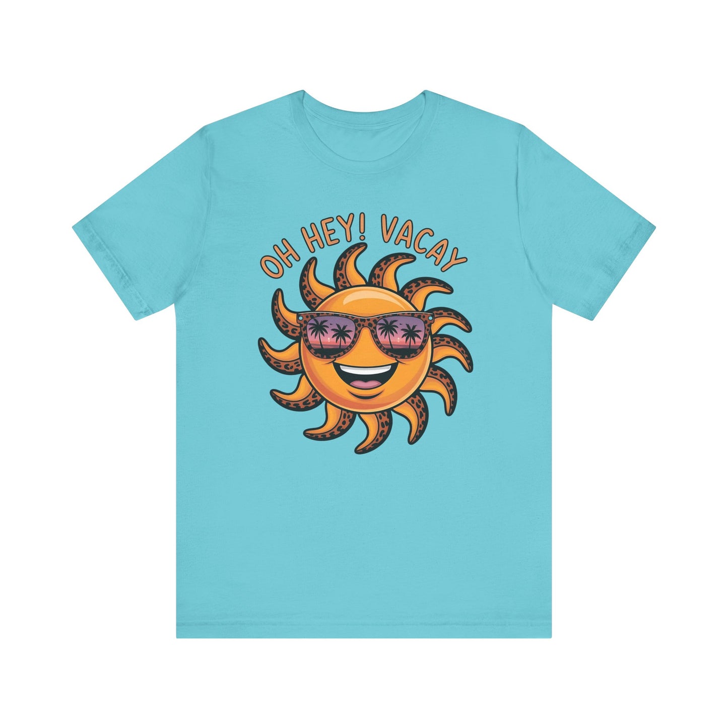 ☀️ ¡Hola! Camiseta de vacaciones – Sol sonriente con gafas de sol | Camiseta gráfica de verano para mujer