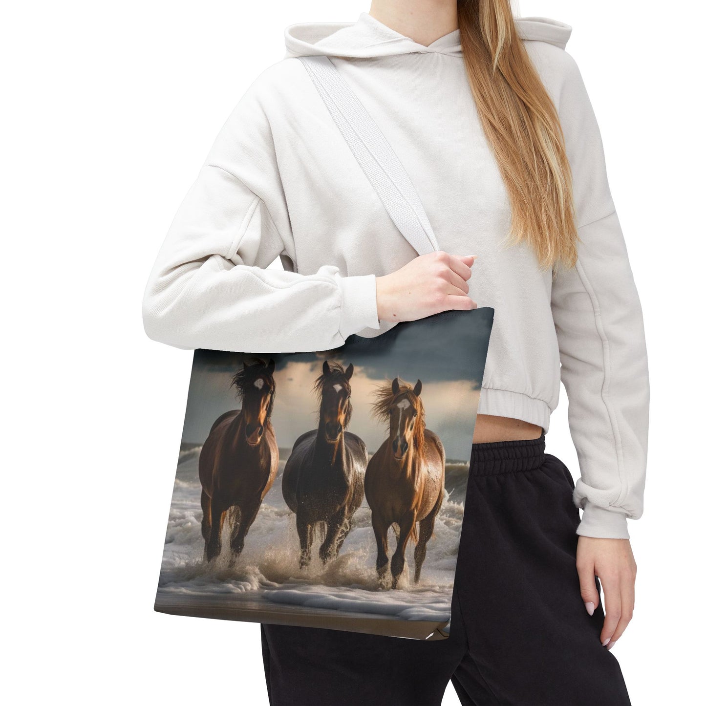 Bolsa de mano Caballos salvajes al anochecer: un bolso de mano atrevido inspirado en la naturaleza para amantes de los caballos